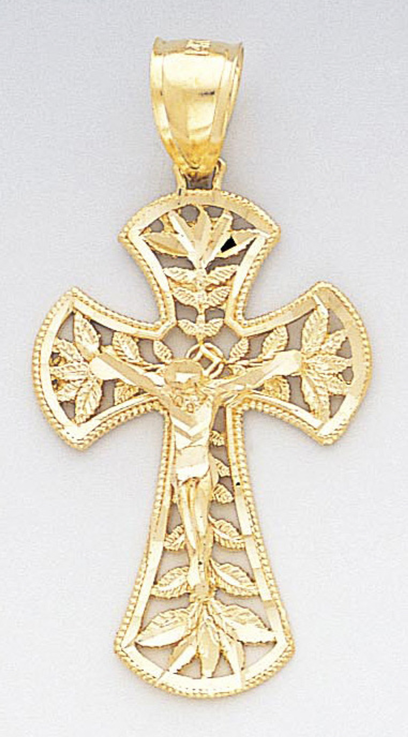 14k Gold Diamond Cut Crucifix Pendant 25mm W X 48mm H 14k Gold Diamond Cut Crucifix Pendant 25mm W X 48mm H