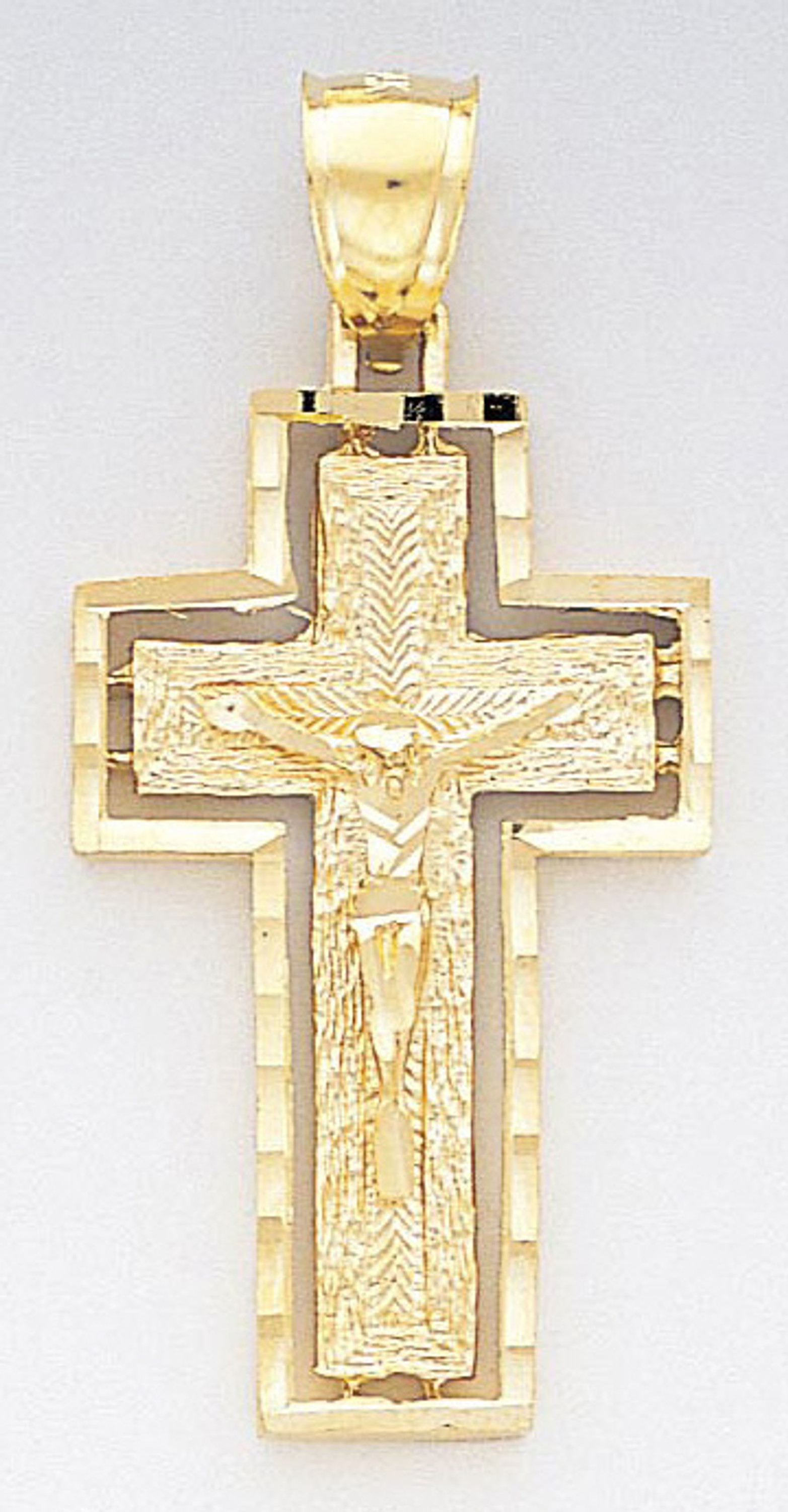14k Gold Diamond Cut Crucifix Pendant 23mm W X 49mm H 14k Gold Diamond Cut Crucifix Pendant 23mm W X 49mm H