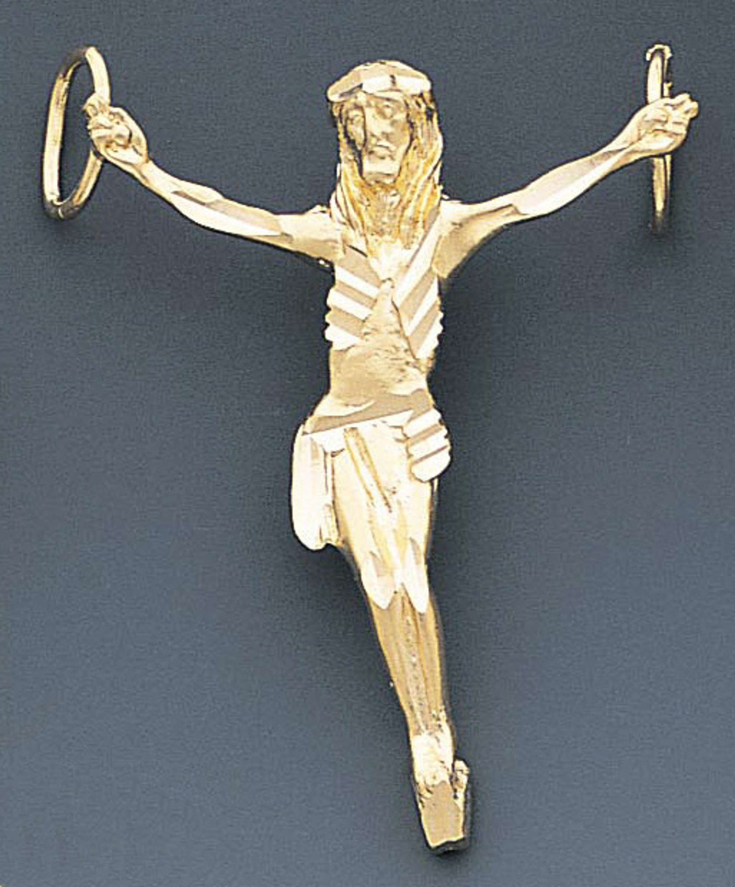 14k Gold Diamond Cut Crucifix Pendant 36mm W X 44mm H 14k Gold Diamond Cut Crucifix Pendant 36mm W X 44mm H