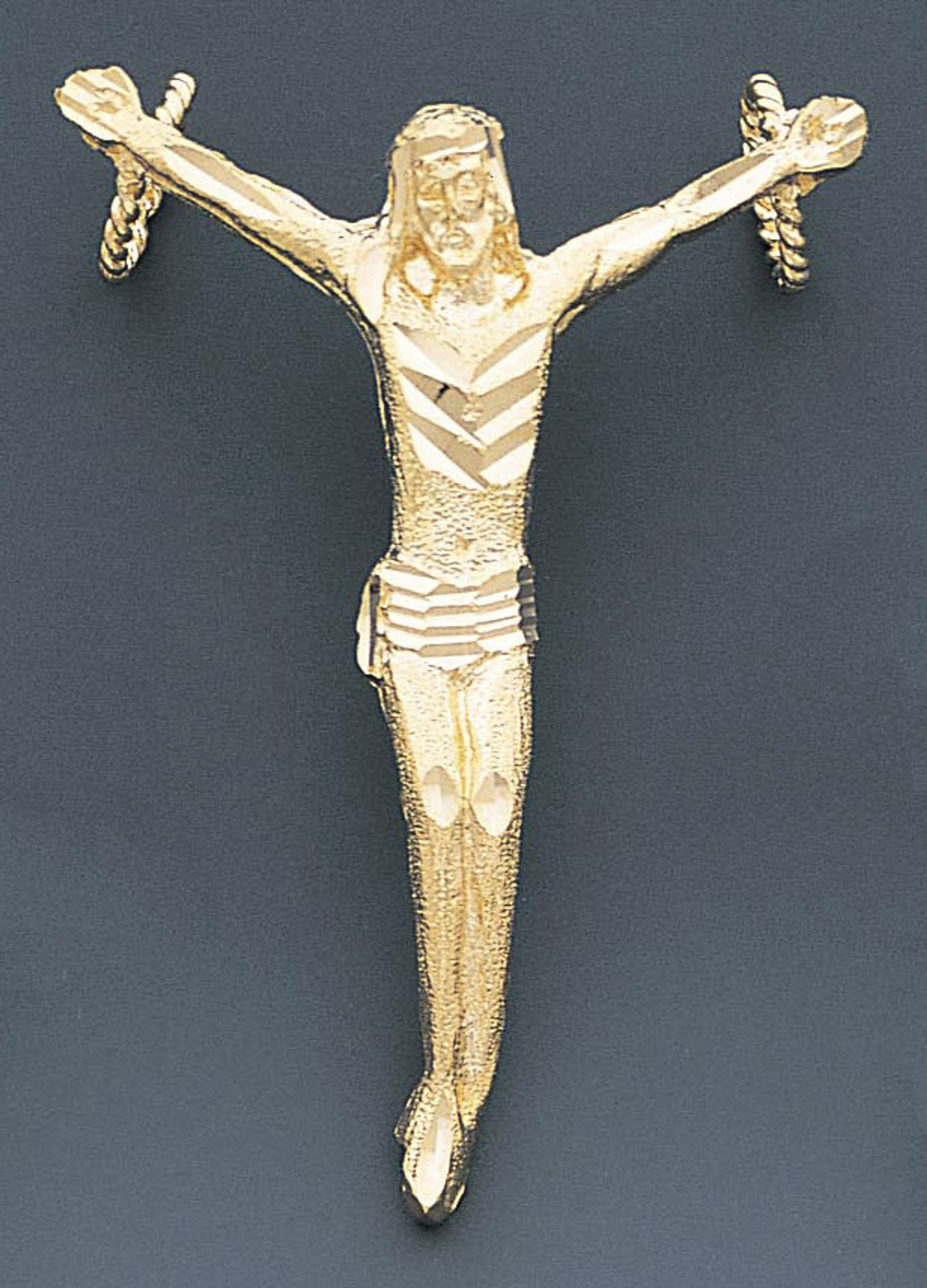 14k Gold Diamond Cut Crucifix Pendant 43mm W X 59mm H 14k Gold Diamond Cut Crucifix Pendant 43mm W X 59mm H