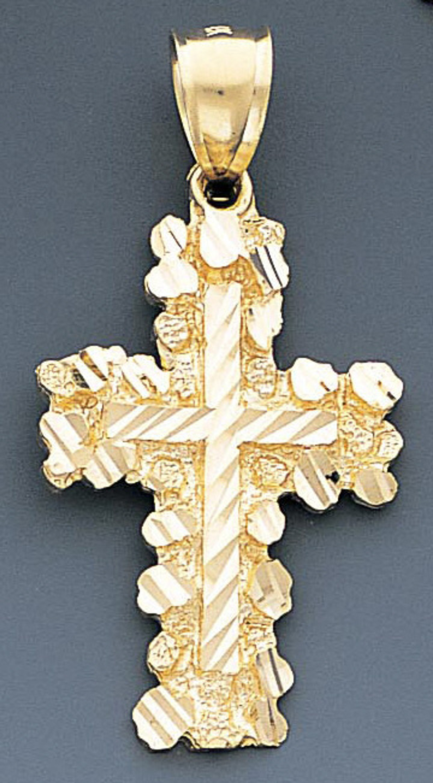 14k Gold Diamond Cut Cross Pendant 24mm W X 47mm H Inc 14k Gold Diamond Cut Cross Pendant 24mm W X 47mm H Inc