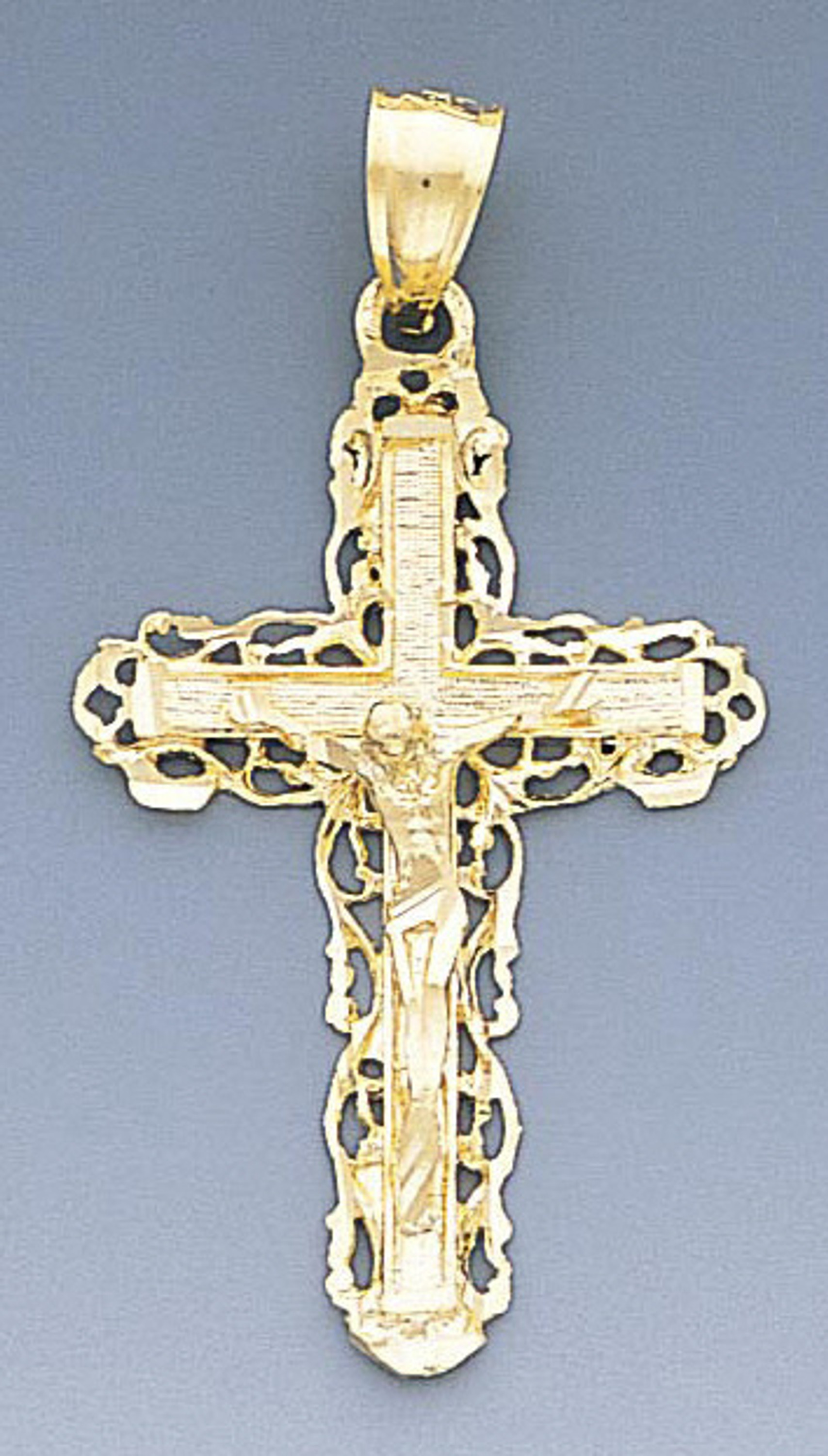 14k Gold Diamond Cut Crucifix Pendant 23mm W X 43mm H 14k Gold Diamond Cut Crucifix Pendant 23mm W X 43mm H