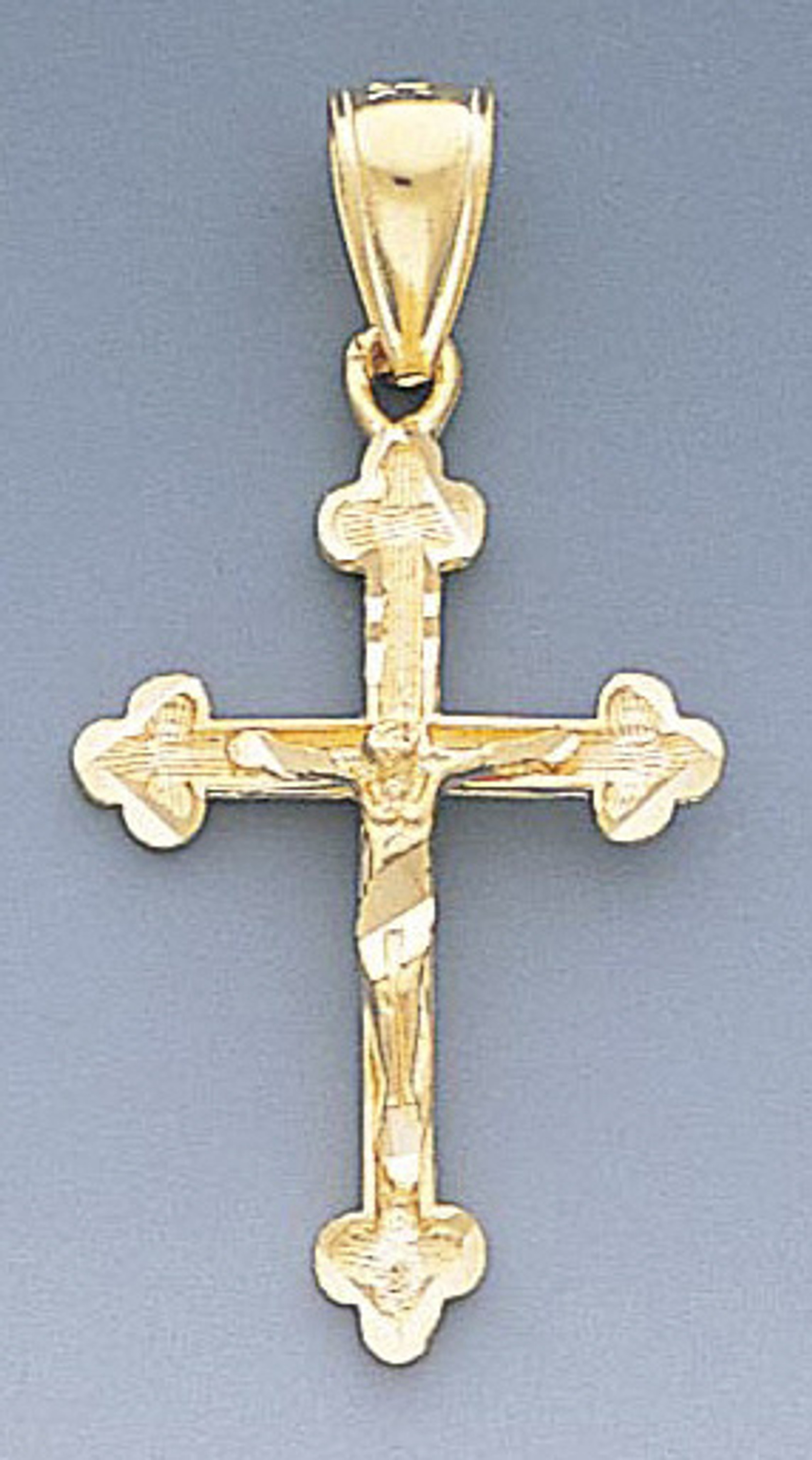 14k Gold Diamond Cut Crucifix Pendant 18mm W X 35mm H 14k Gold Diamond Cut Crucifix Pendant 18mm W X 35mm H