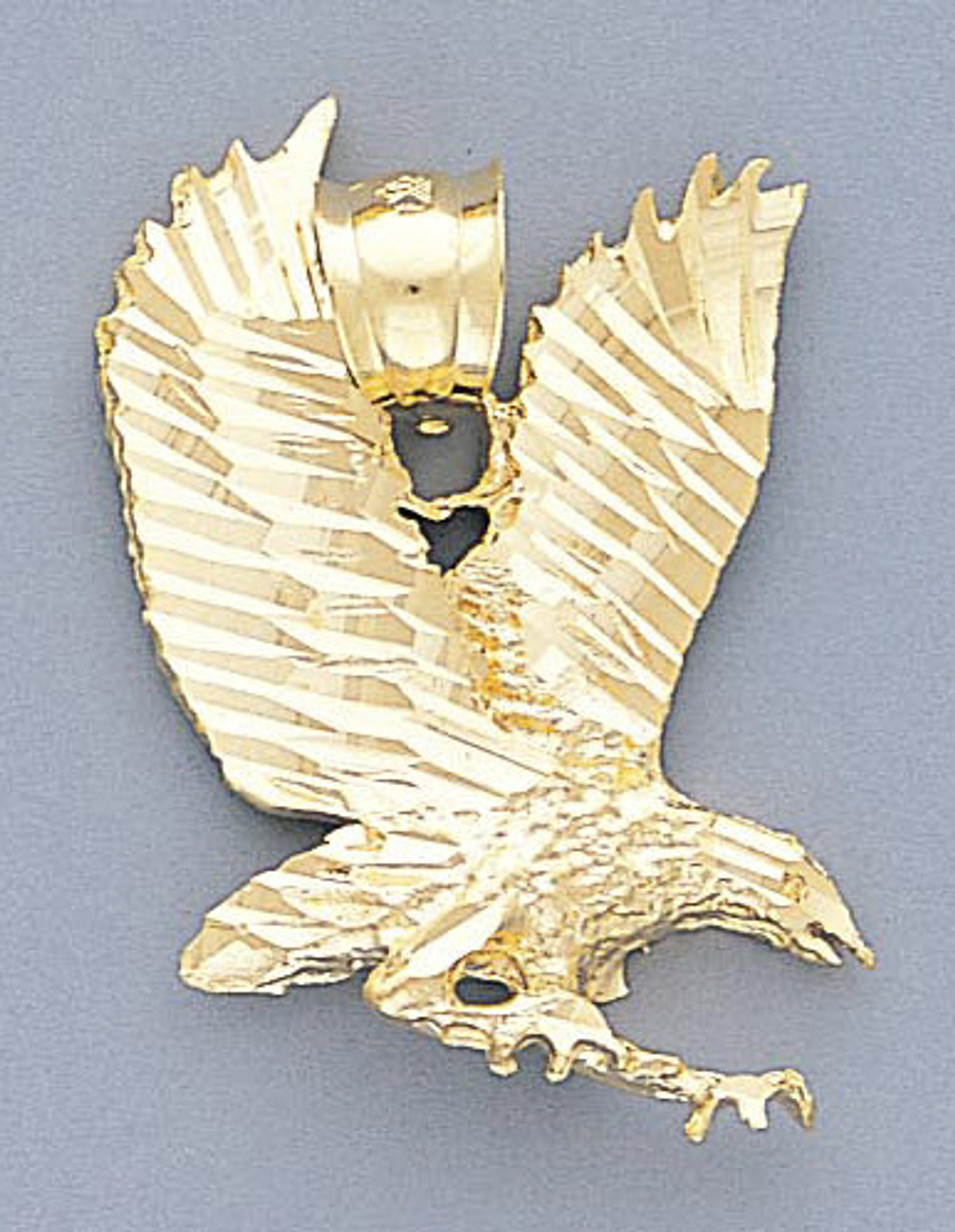 14k Gold Diamond Cut American Eagle Pendant 25mm W X 3 14k Gold Diamond Cut American Eagle Pendant 25mm W X 3