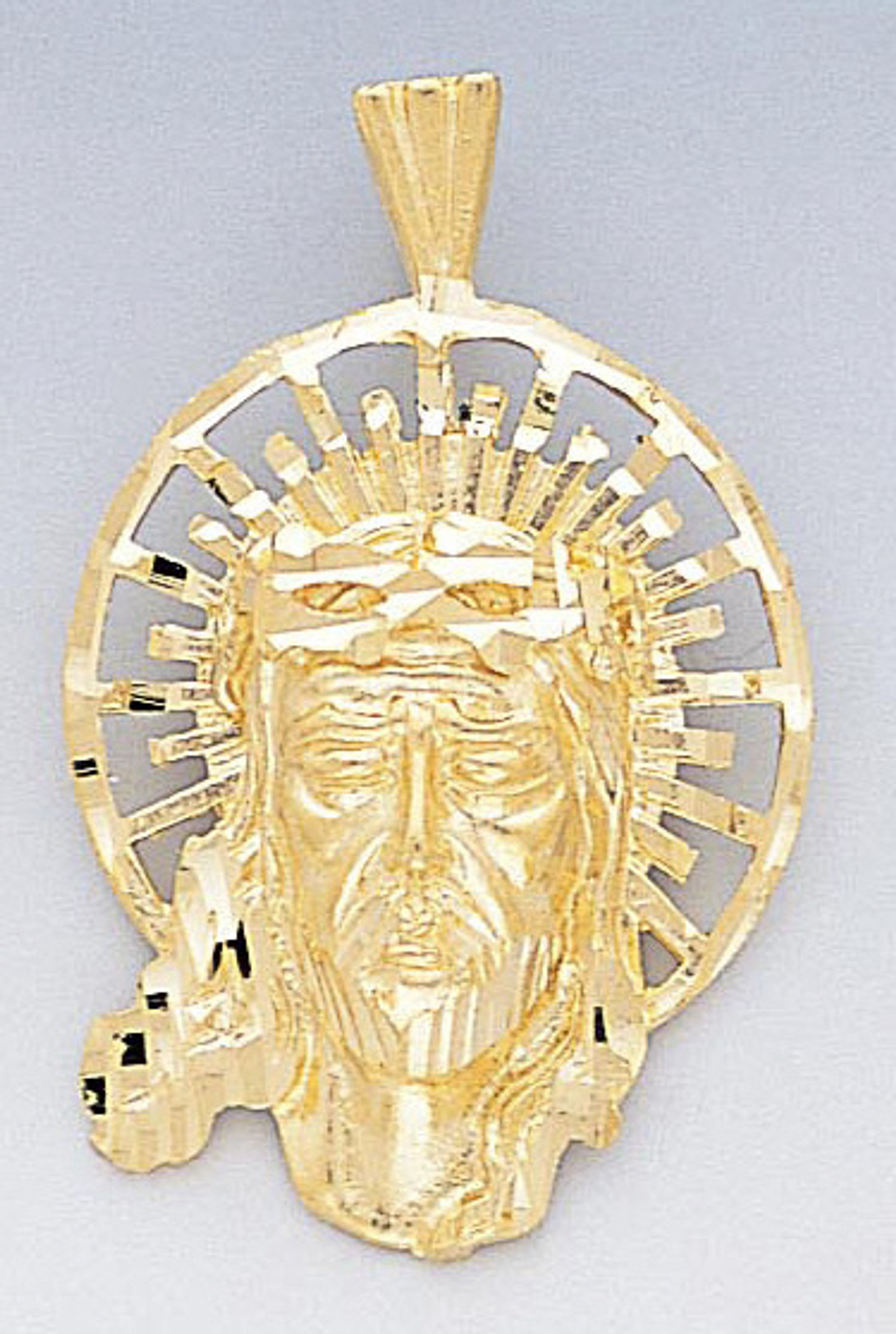14k Gold Diamond Cut Jesus Pendant 25mm W X 39mm H Inc 14k Gold Diamond Cut Jesus Pendant 25mm W X 39mm H Inc