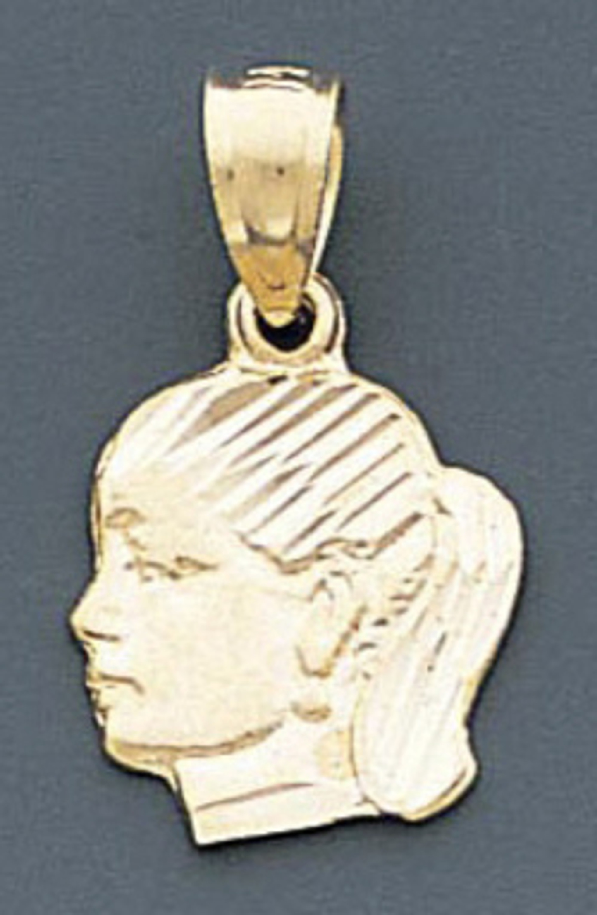 14k Gold Diamond Cut Girl Pendant 13mm W X 22mm H Incl 14k Gold Diamond Cut Girl Pendant 13mm W X 22mm H Incl