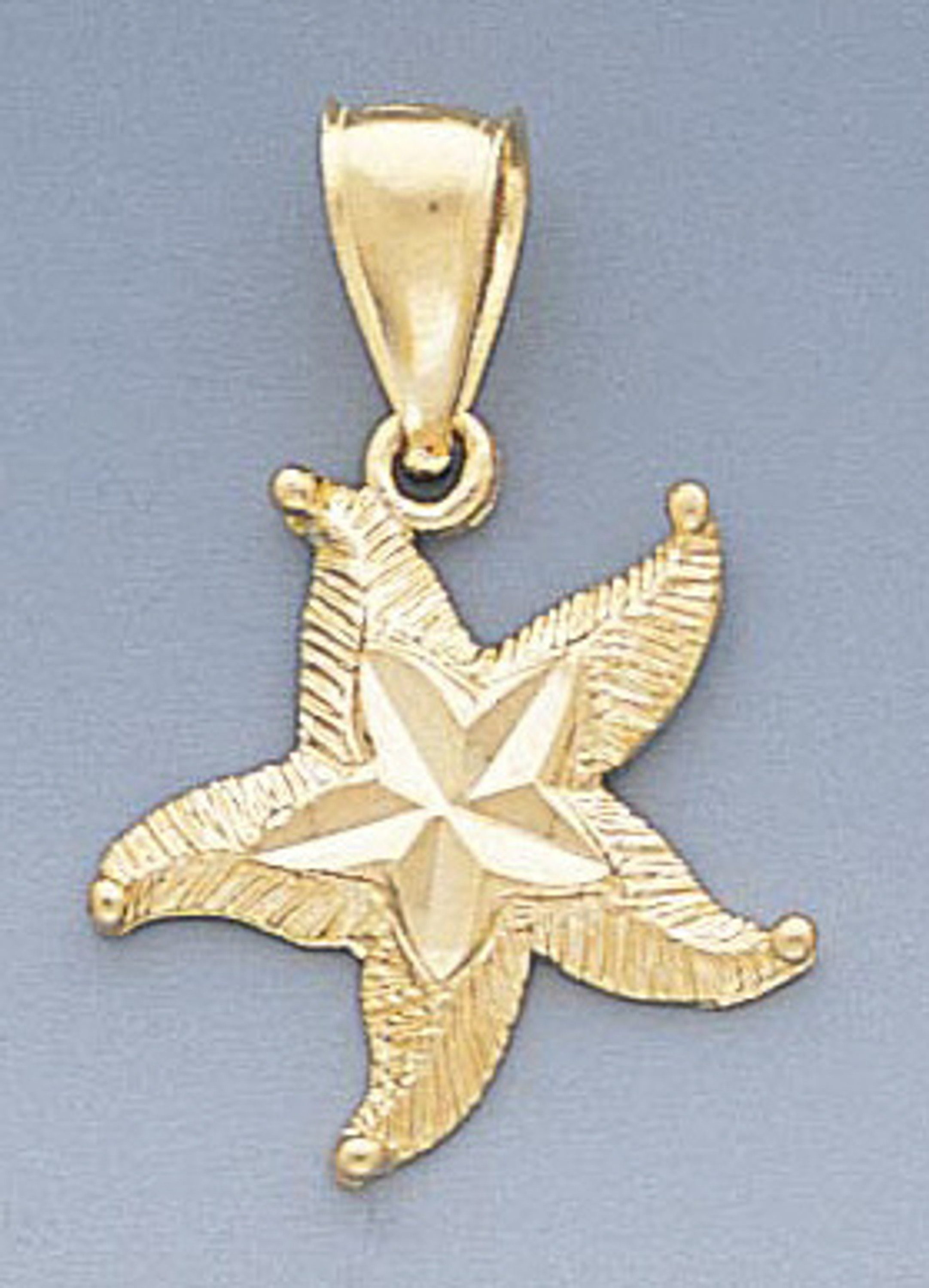 14k Gold Diamond Cut Starfish Pendant 17mm W X 26mm H 14k Gold Diamond Cut Starfish Pendant 17mm W X 26mm H