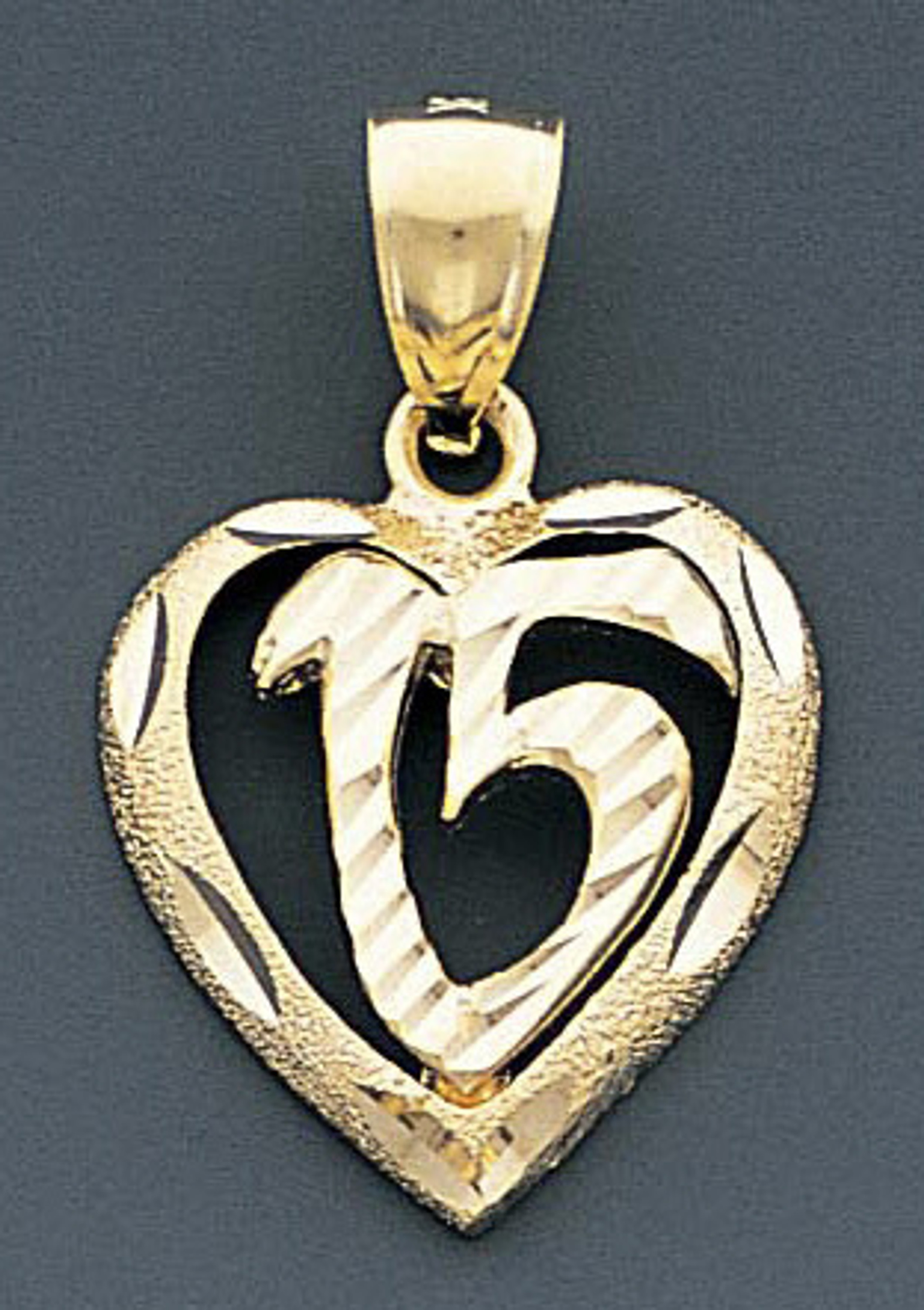 14k Gold Diamond Cut Heart Pendant 19mm W X 30mm H Inc 14k Gold Diamond Cut Heart Pendant 19mm W X 30mm H Inc