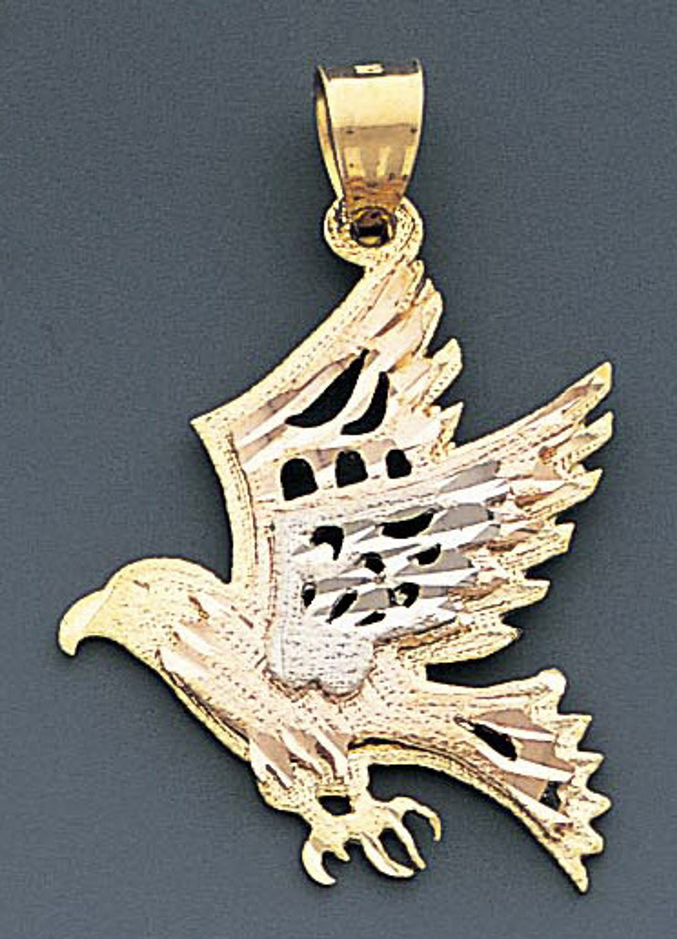 14k Gold Tri-color Eagle Pendant 24mm W X 31mm H Inclu 14k Gold Tri-color Eagle Pendant 24mm W X 31mm H Inclu