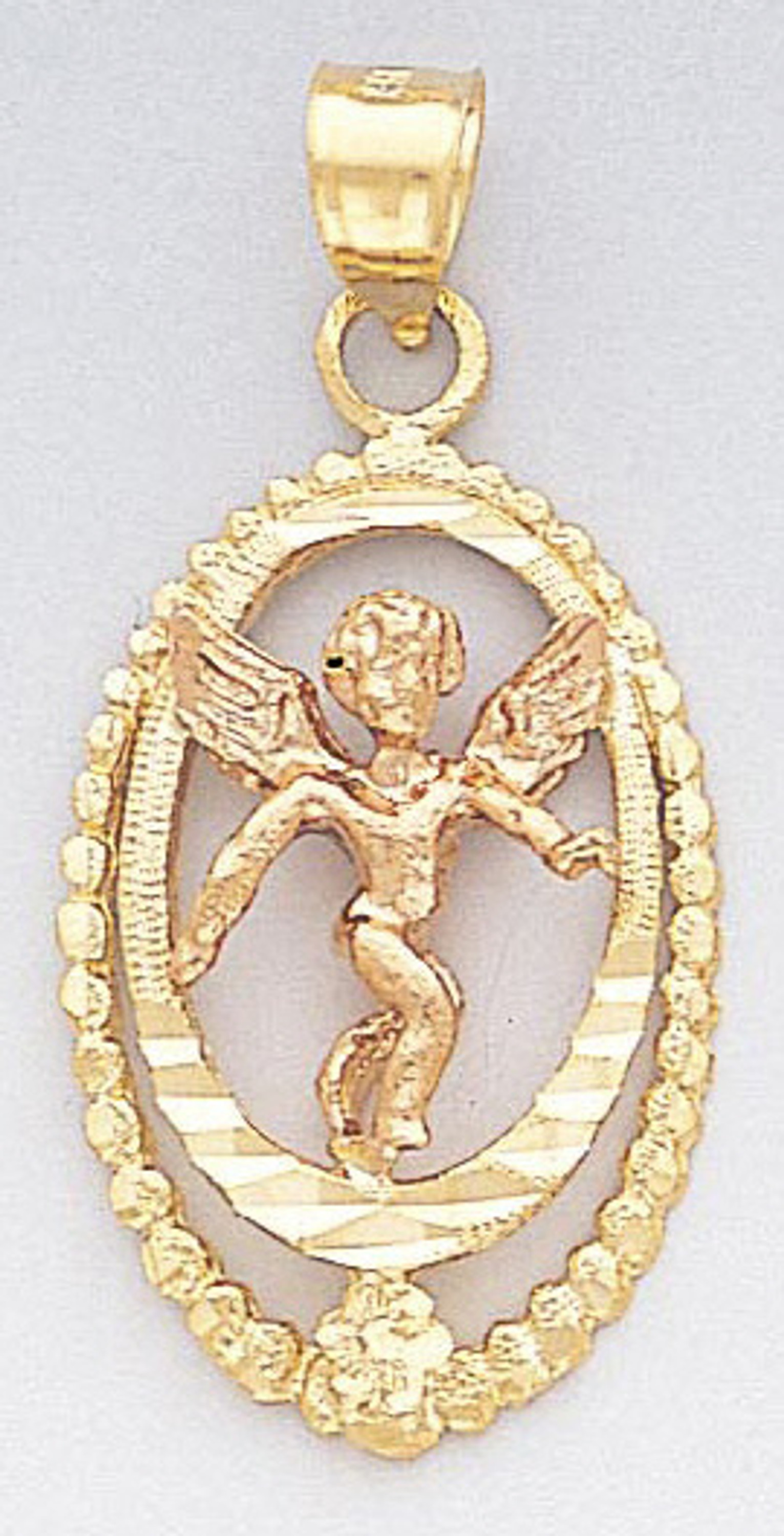 14k Gold Tri-color Angel Pendant 18mm W X 38mm H Inclu 14k Gold Tri-color Angel Pendant 18mm W X 38mm H Inclu