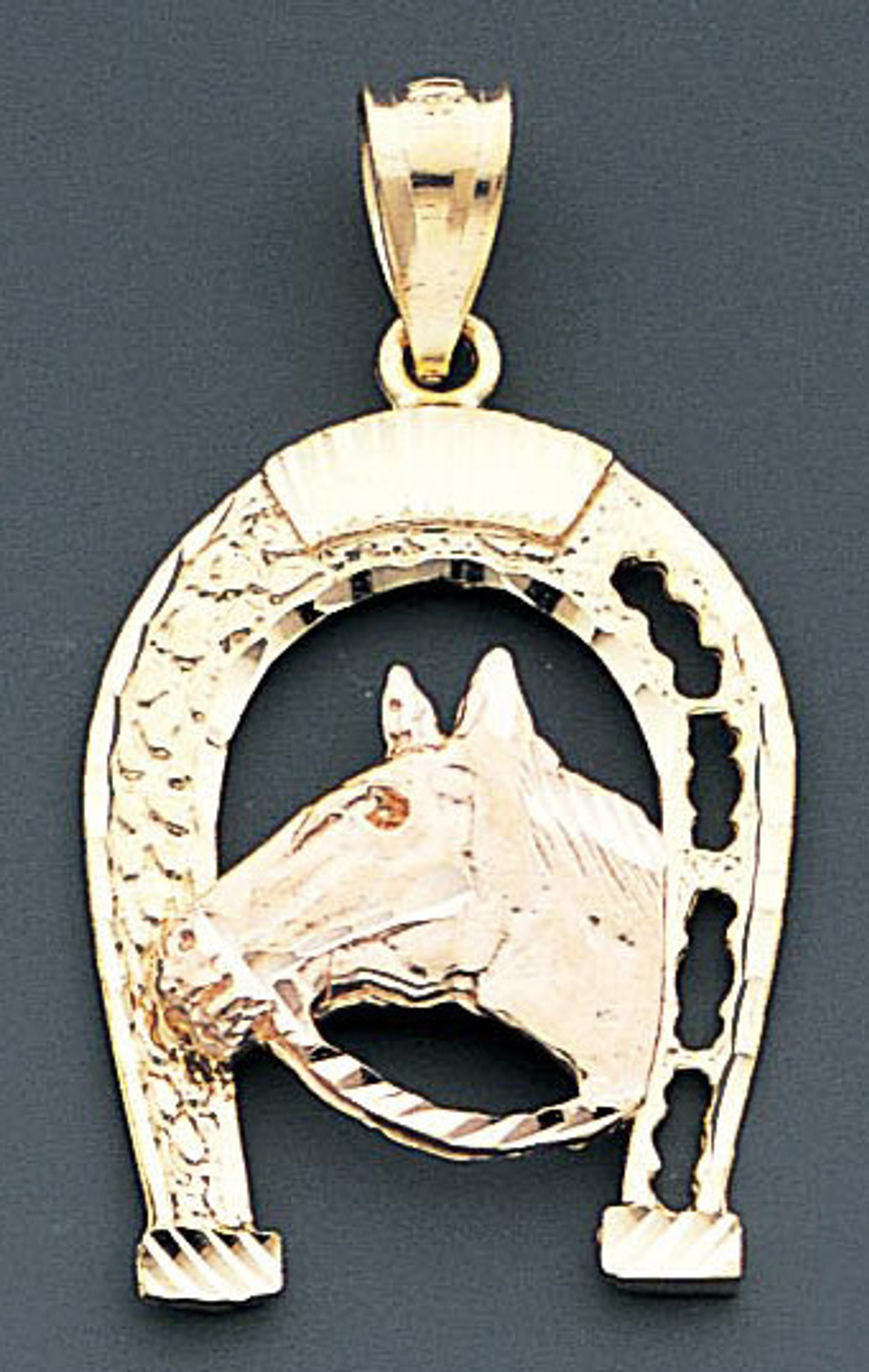 14k Gold Tri-color Horseshoe Pendant 22mm W X 38mm H I 14k Gold Tri-color Horseshoe Pendant 22mm W X 38mm H I