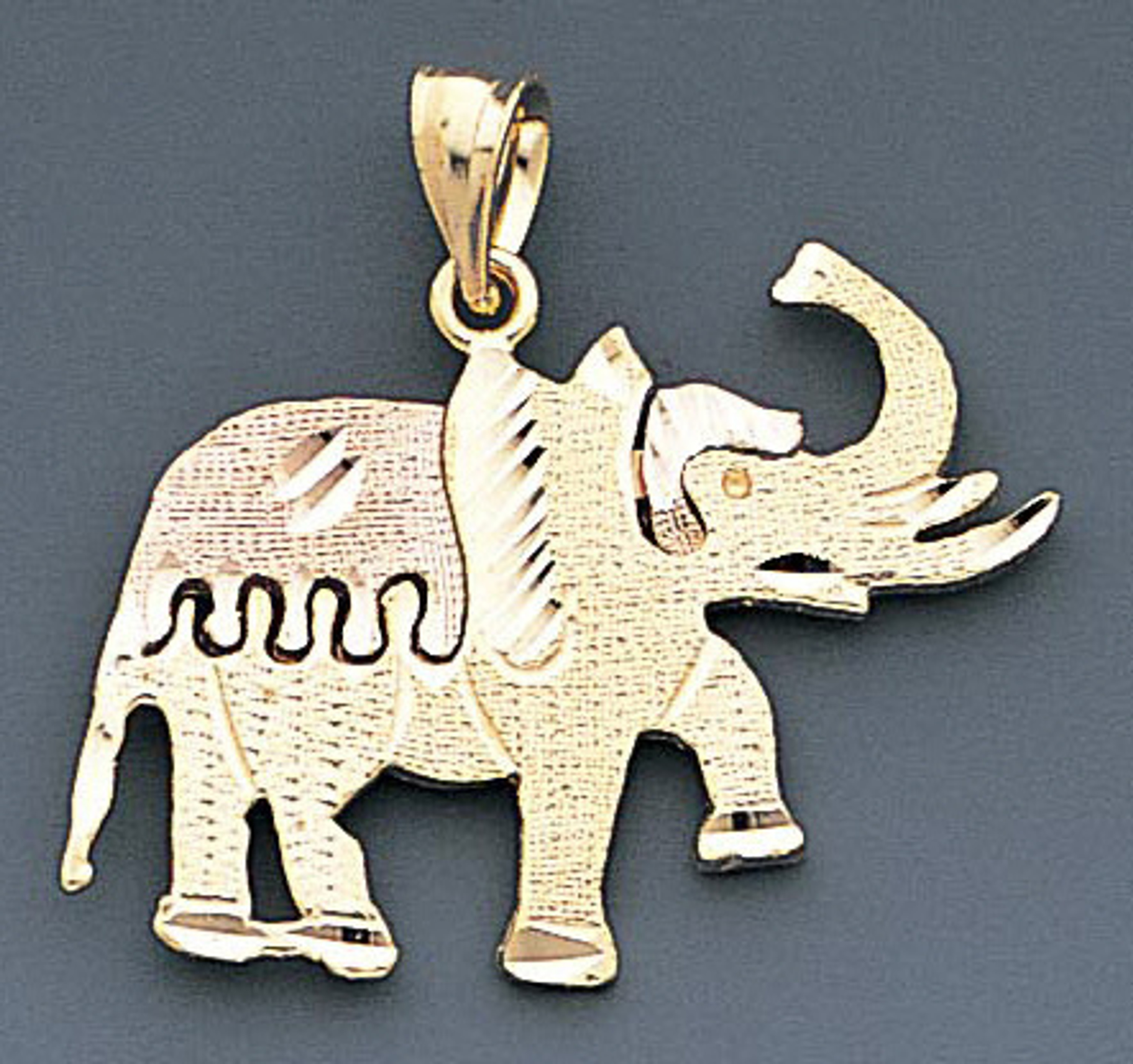 14k Gold Tri-color Elephant Pendant 31mm W X 28mm H In 14k Gold Tri-color Elephant Pendant 31mm W X 28mm H In