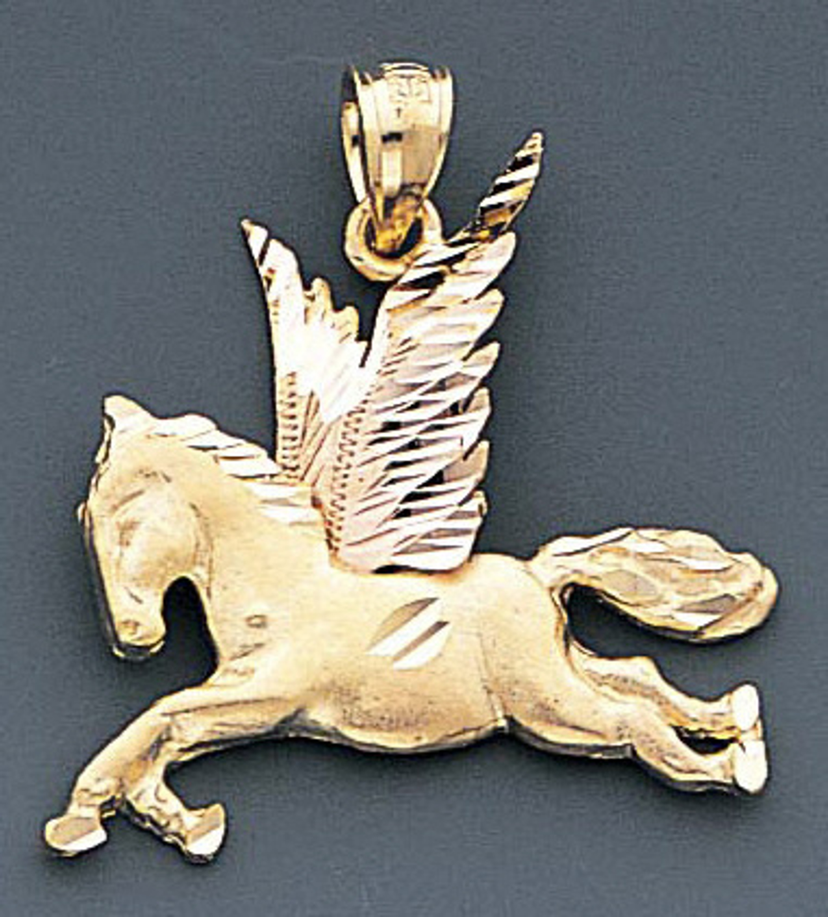 14k Gold Tri-color Pegasus Pendant 27mm X 30mm 14k Gold Tri-color Pegasus Pendant 27mm X 30mm