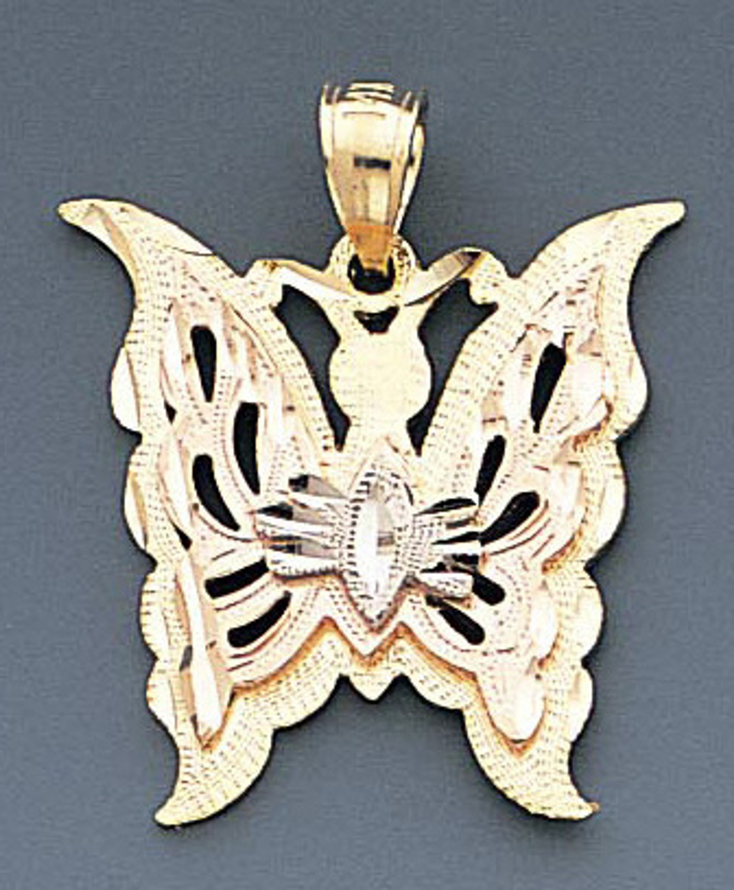 14k Gold Tri-color Butterfly Pendant 22mm W X 27mm H I 14k Gold Tri-color Butterfly Pendant 22mm W X 27mm H I