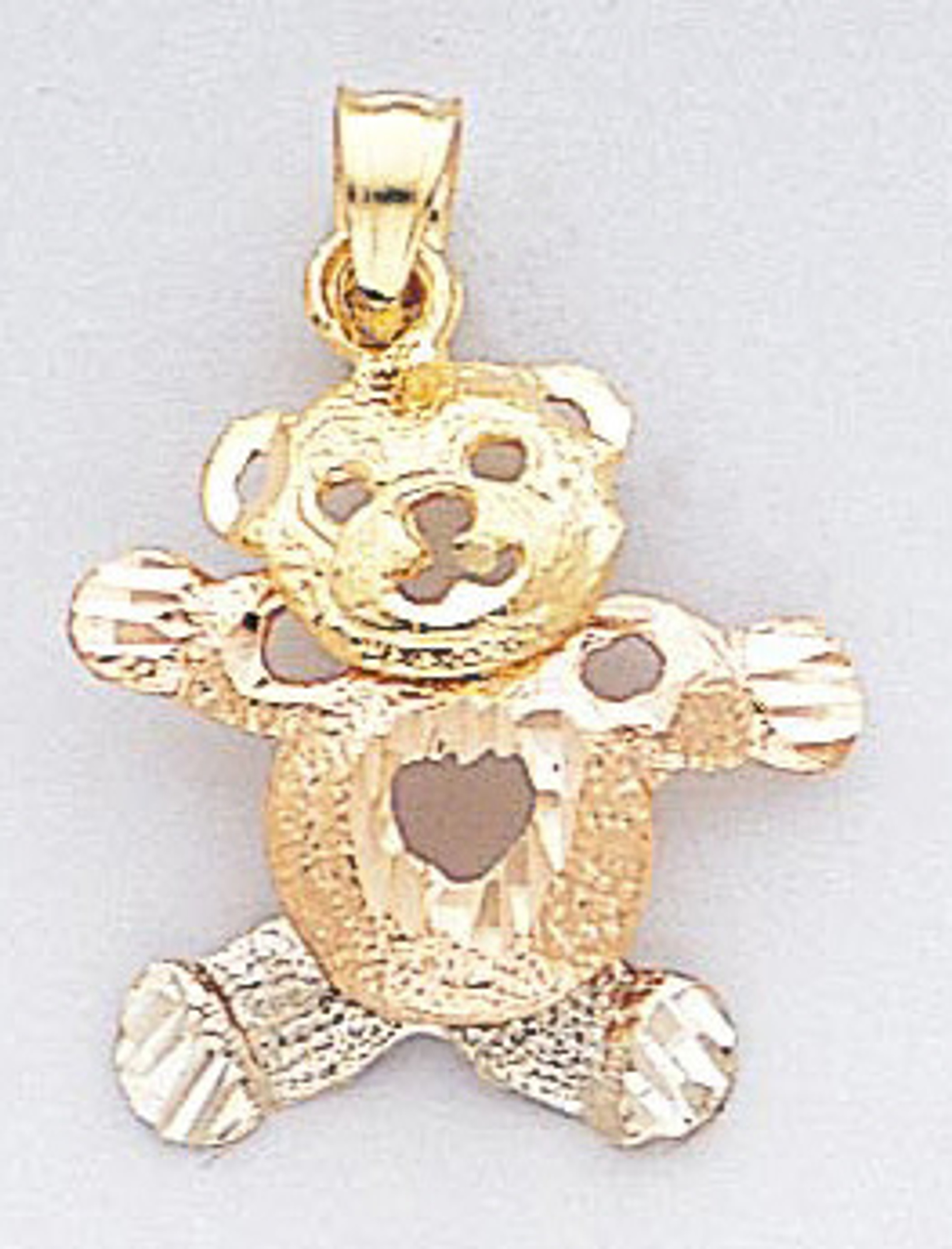 14k Gold Tri-color Teddy Bear Pendant 17mm W X 23mm H 14k Gold Tri-color Teddy Bear Pendant 17mm W X 23mm H