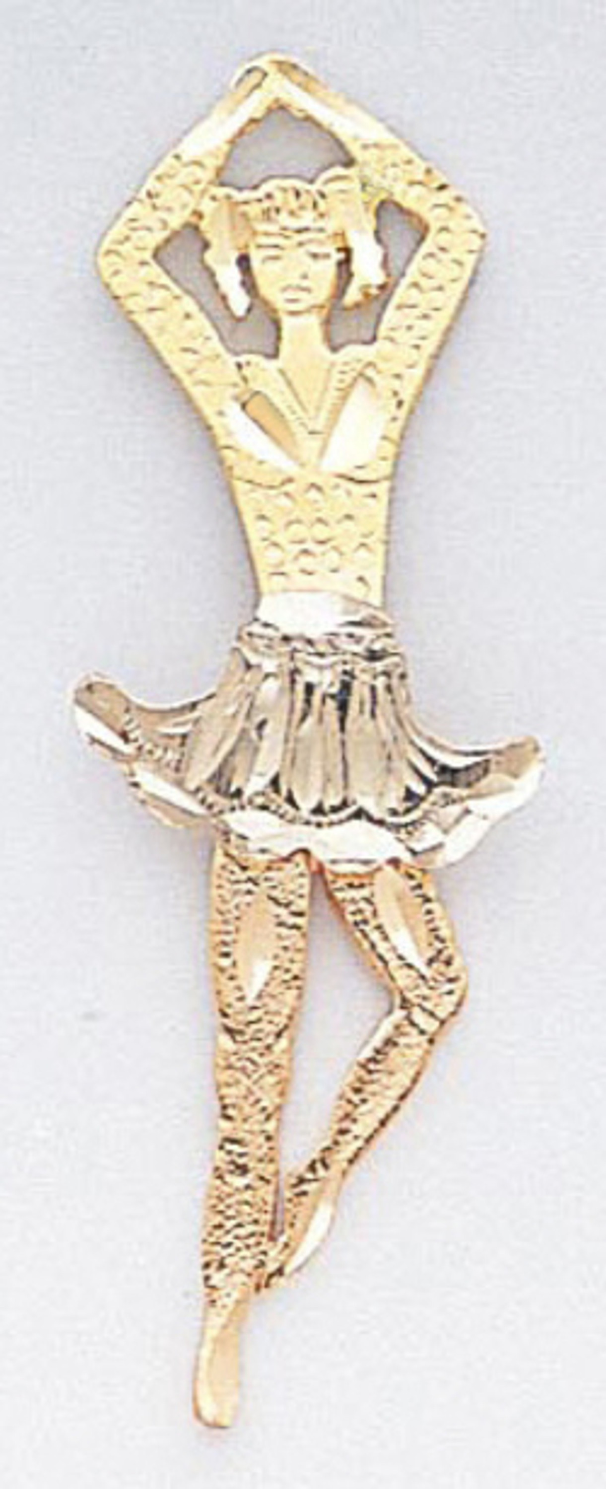14k Gold Tri-color Ballerina Pendant 13mm W X 38mm H I 14k Gold Tri-color Ballerina Pendant 13mm W X 38mm H I