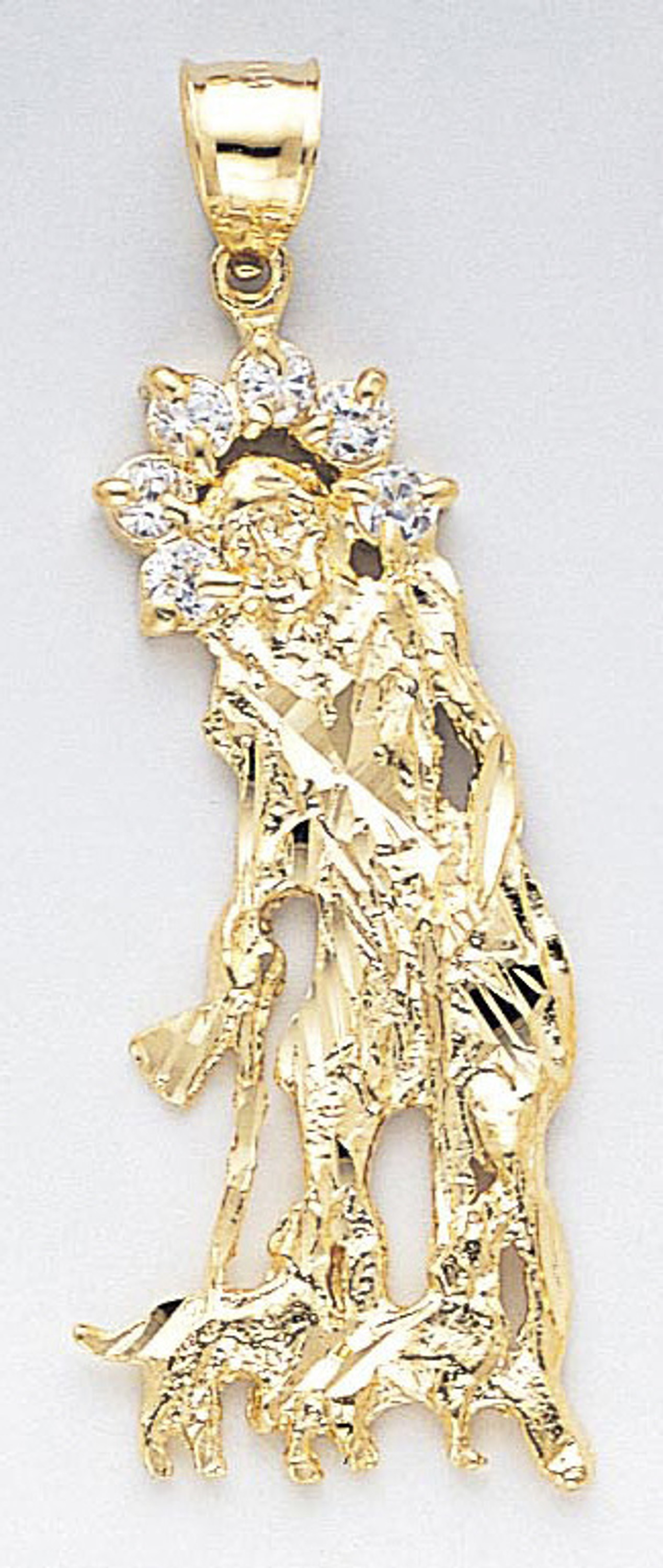 14k Gold 20mm Cz San Lazaro Pendant 14k Gold 20mm Cz San Lazaro Pendant