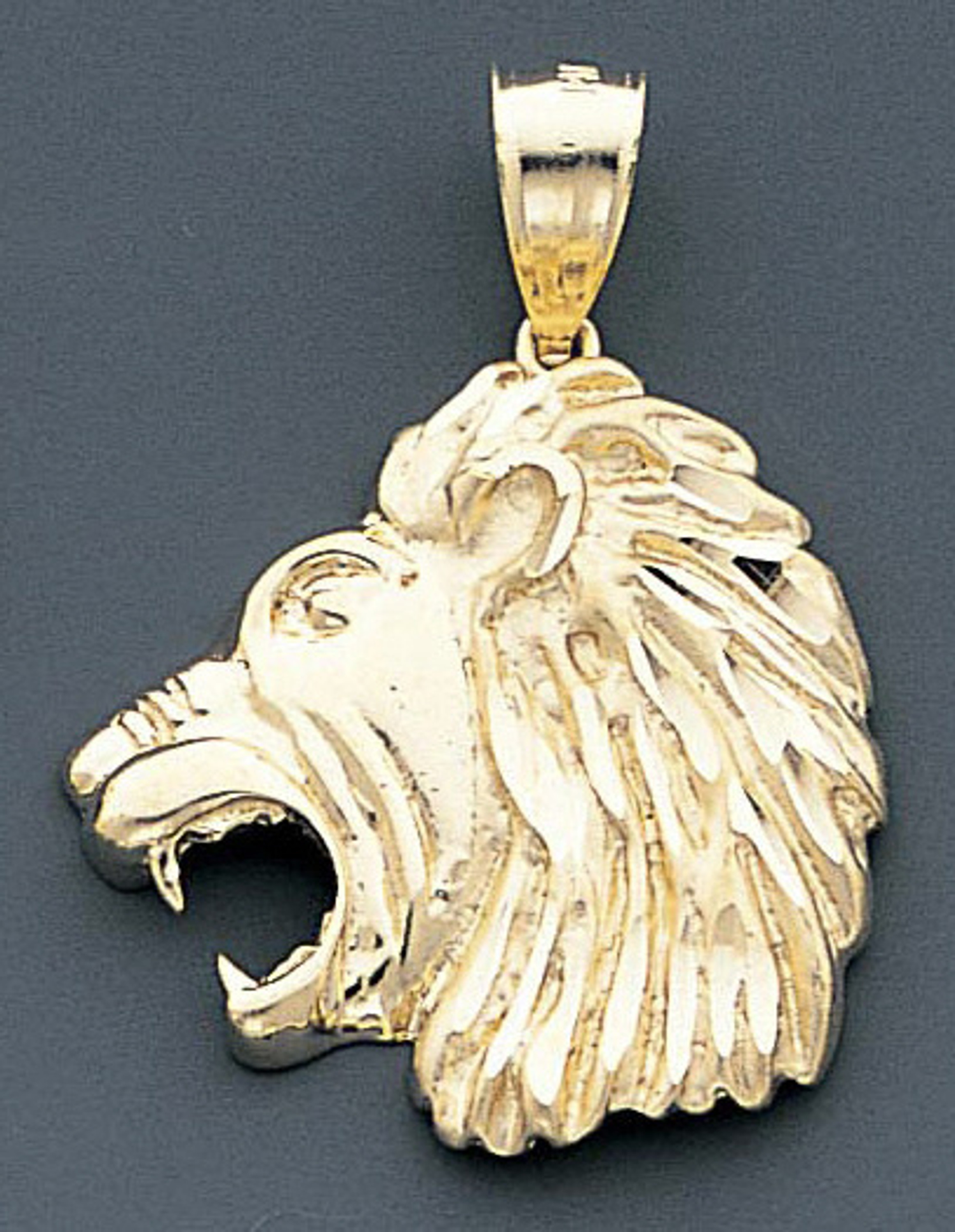14k Gold Leo Pendant 28mm W X 37mm H Including Hook. 14k Gold Leo Pendant 28mm W X 37mm H Including Hook.