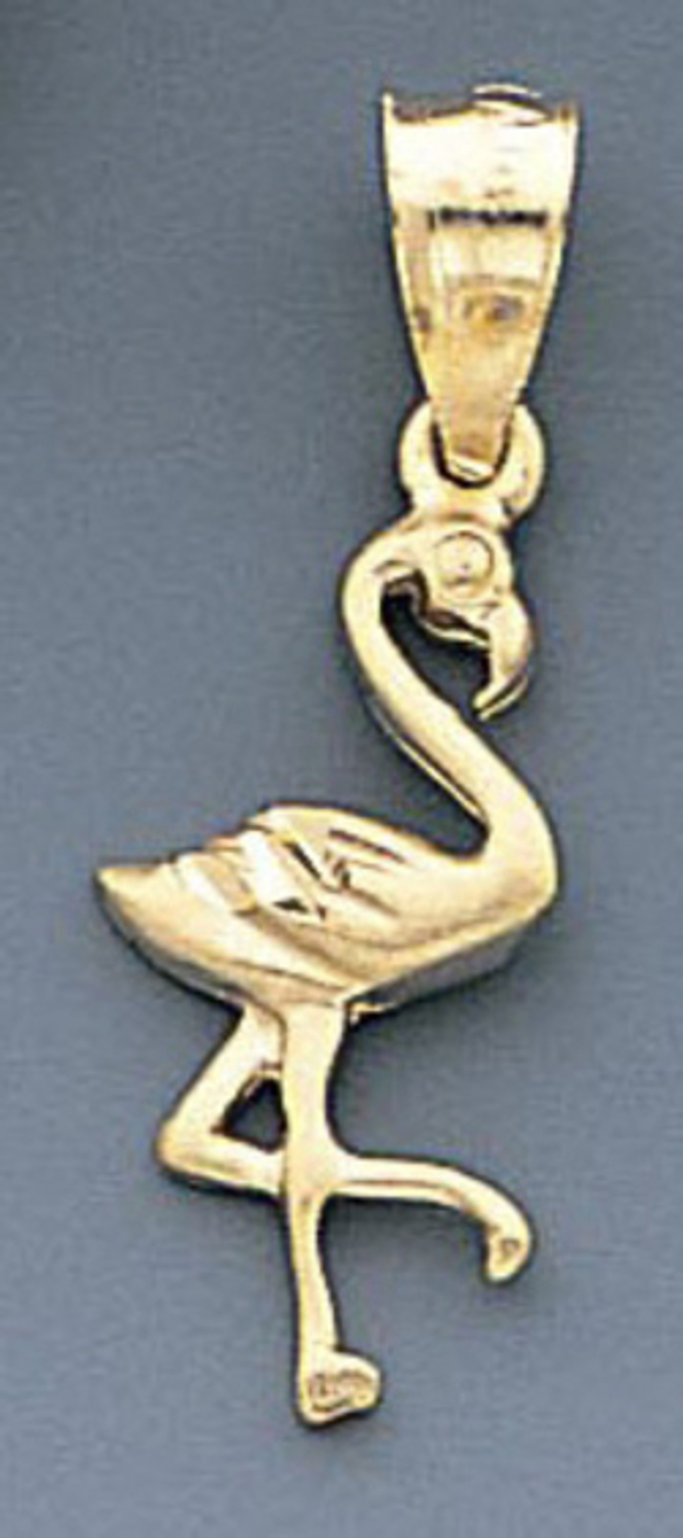 14k Gold Flamingo Pendant 9mm W X 25mm H Including Hook 14k Gold Flamingo Pendant 9mm W X 25mm H Including Hook