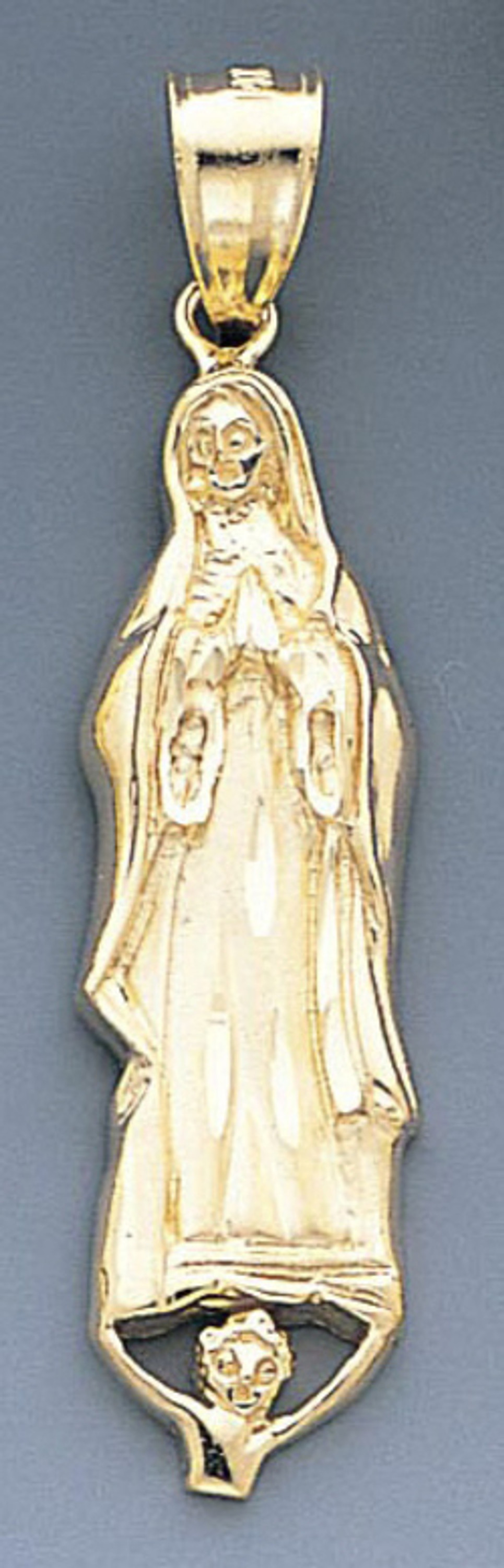 14k Gold Virgin Mary Pendant 12mm W X 48mm H Including 14k Gold Virgin Mary Pendant 12mm W X 48mm H Including
