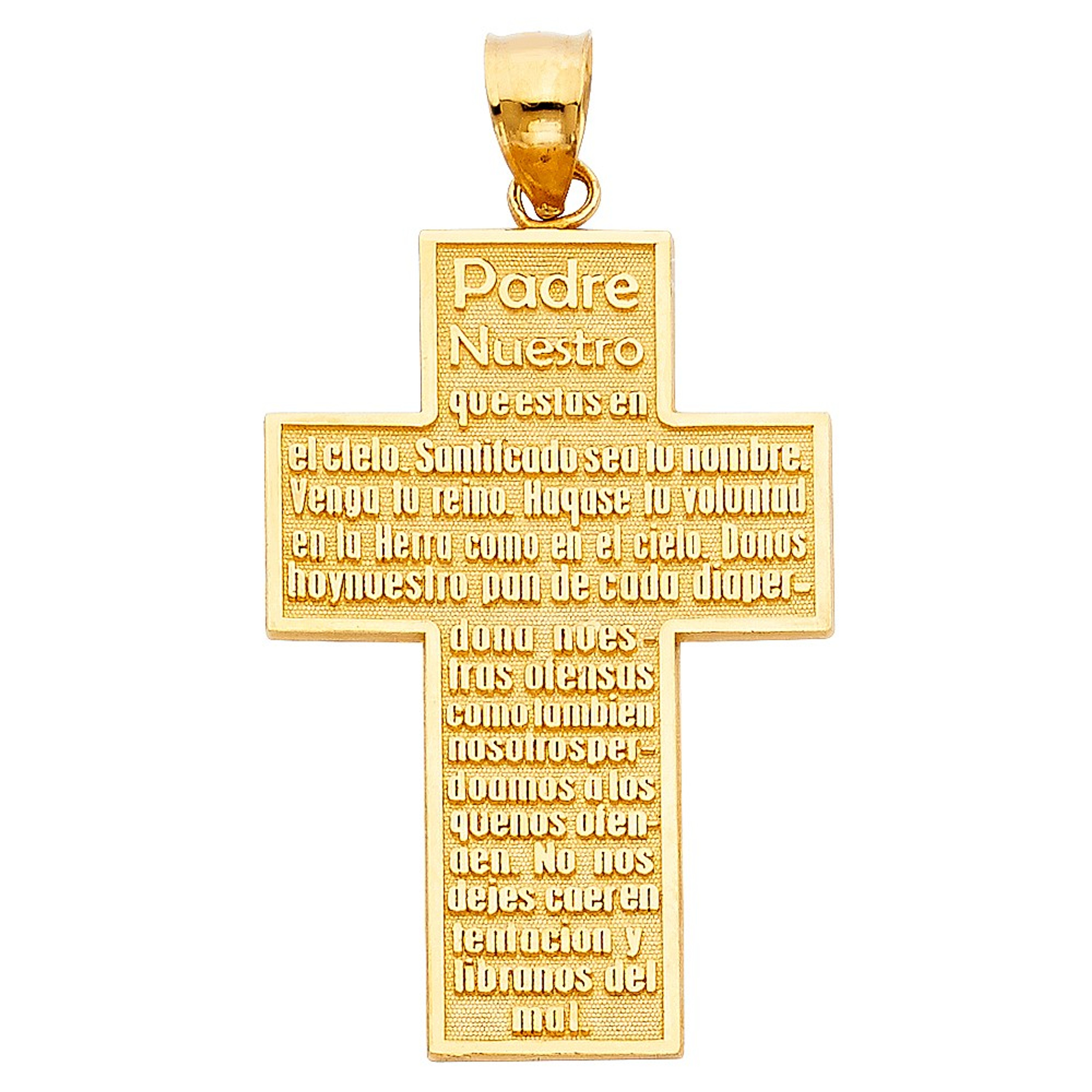 14k Gold High Polished 27mm Lord's Prayer Cross Pendant 14k Gold High Polished 27mm Lord's Prayer Cross Pendant