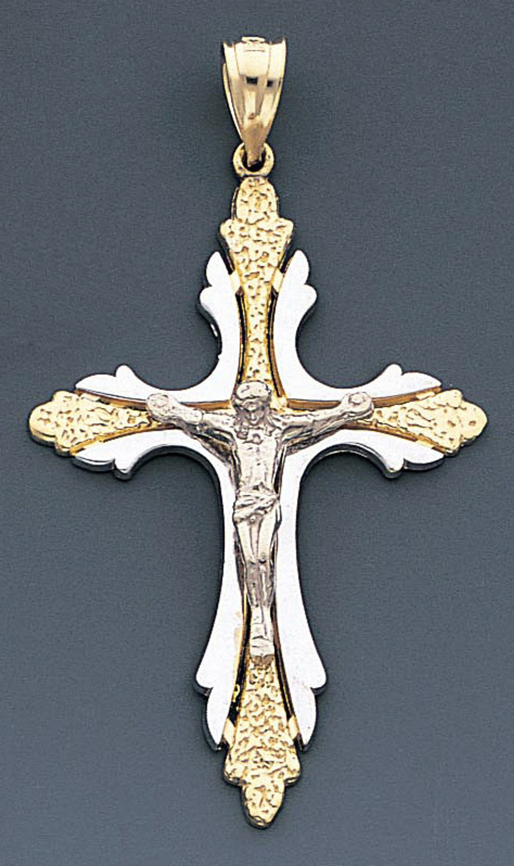 14k Gold Two-tone Crucifix Pendant 33mm W X 57mm H Inc 14k Gold Two-tone Crucifix Pendant 33mm W X 57mm H Inc