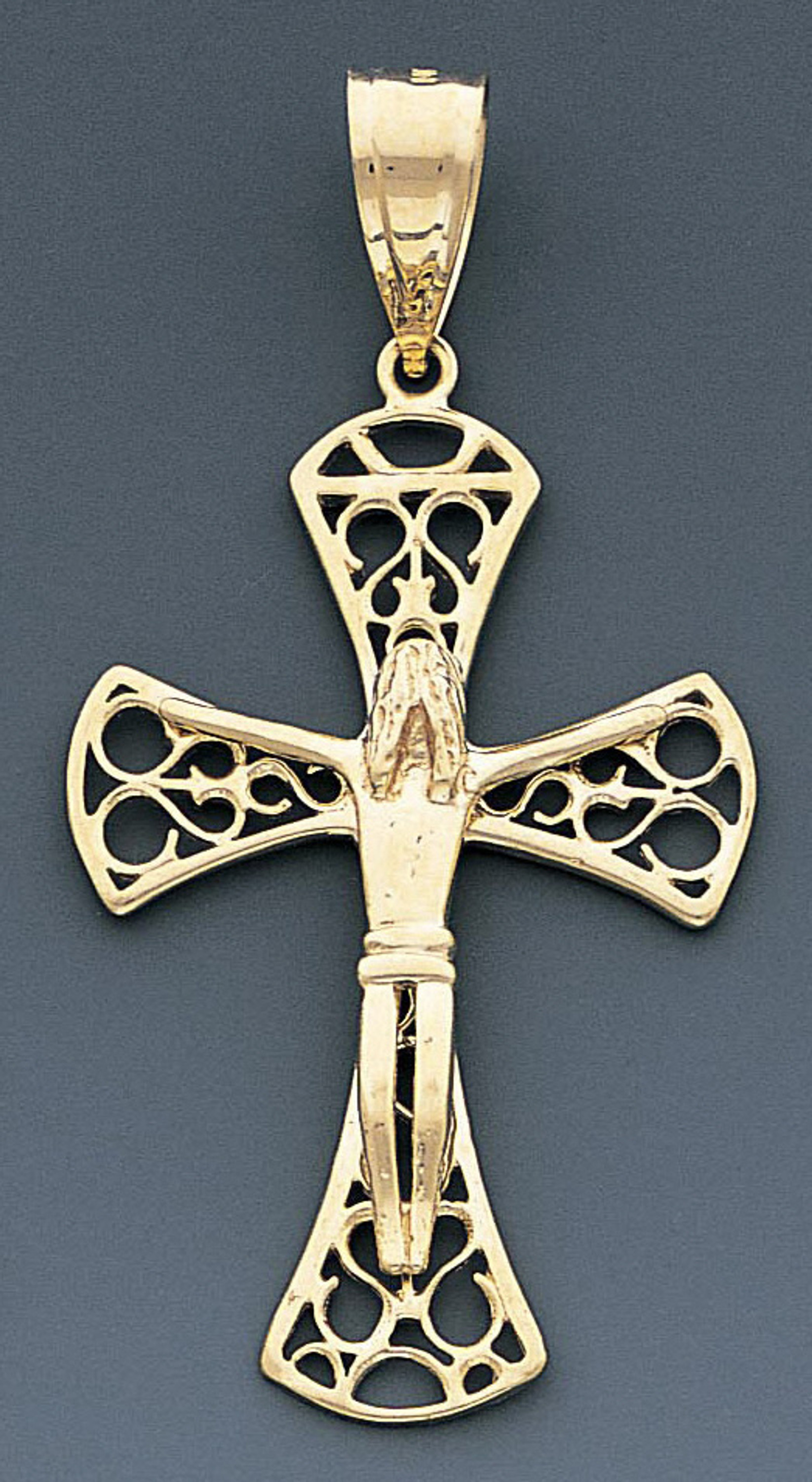14k Gold Fancy Crucifix Pendant 35mm W X 69mm H Includ 14k Gold Fancy Crucifix Pendant 35mm W X 69mm H Includ