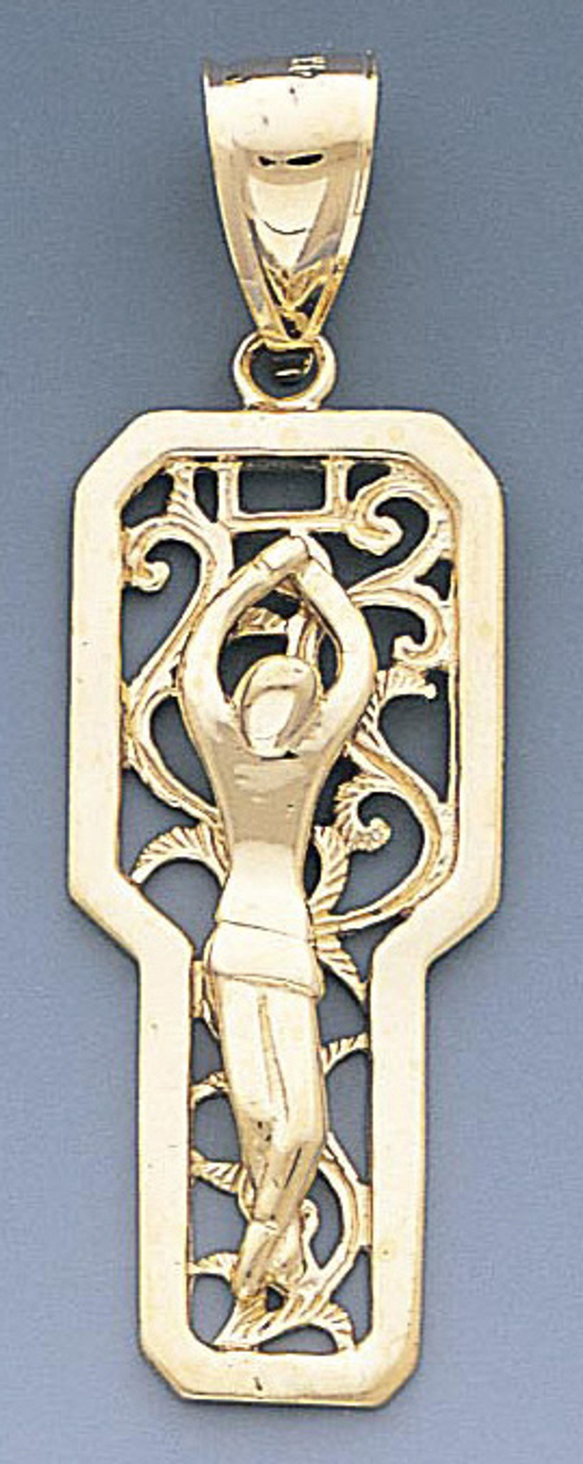 14k Gold Fancy Crucifix Pendant 16mm W X 49mm H Includ 14k Gold Fancy Crucifix Pendant 16mm W X 49mm H Includ