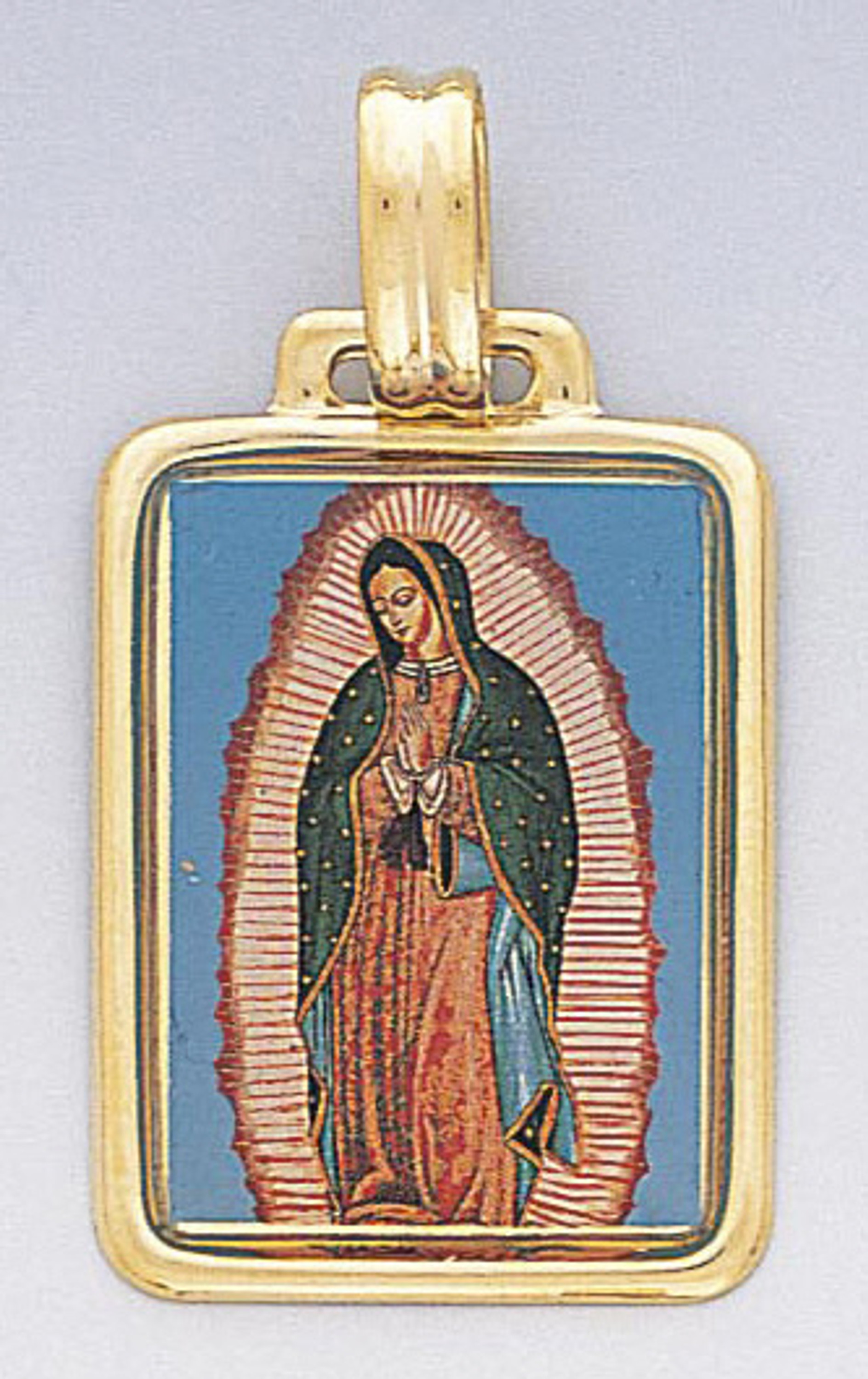 14k Gold Colorful Italian Virgin Mary Charm 21mm W X 3 14k Gold Colorful Italian Virgin Mary Charm 21mm W X 3