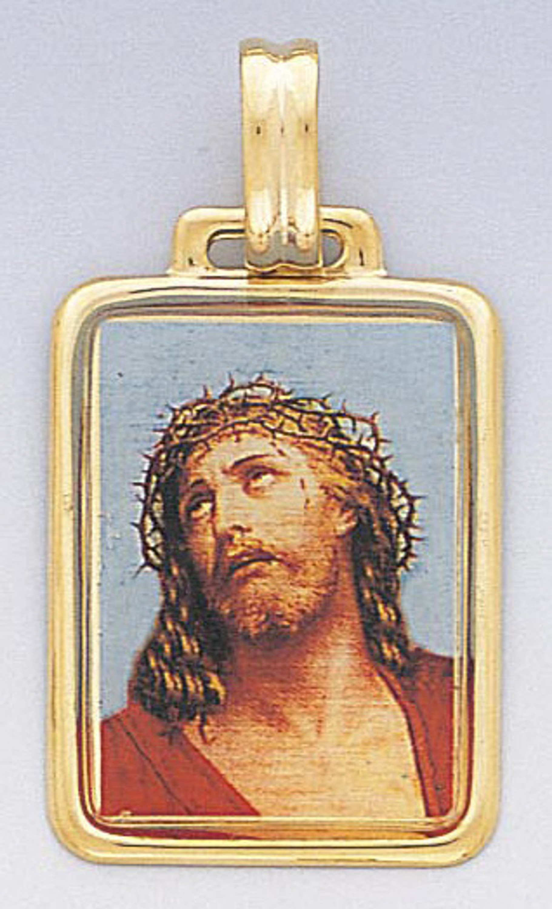 14k Gold Colorful Italian Jesus Charm 21mm W X 37mm H 14k Gold Colorful Italian Jesus Charm 21mm W X 37mm H
