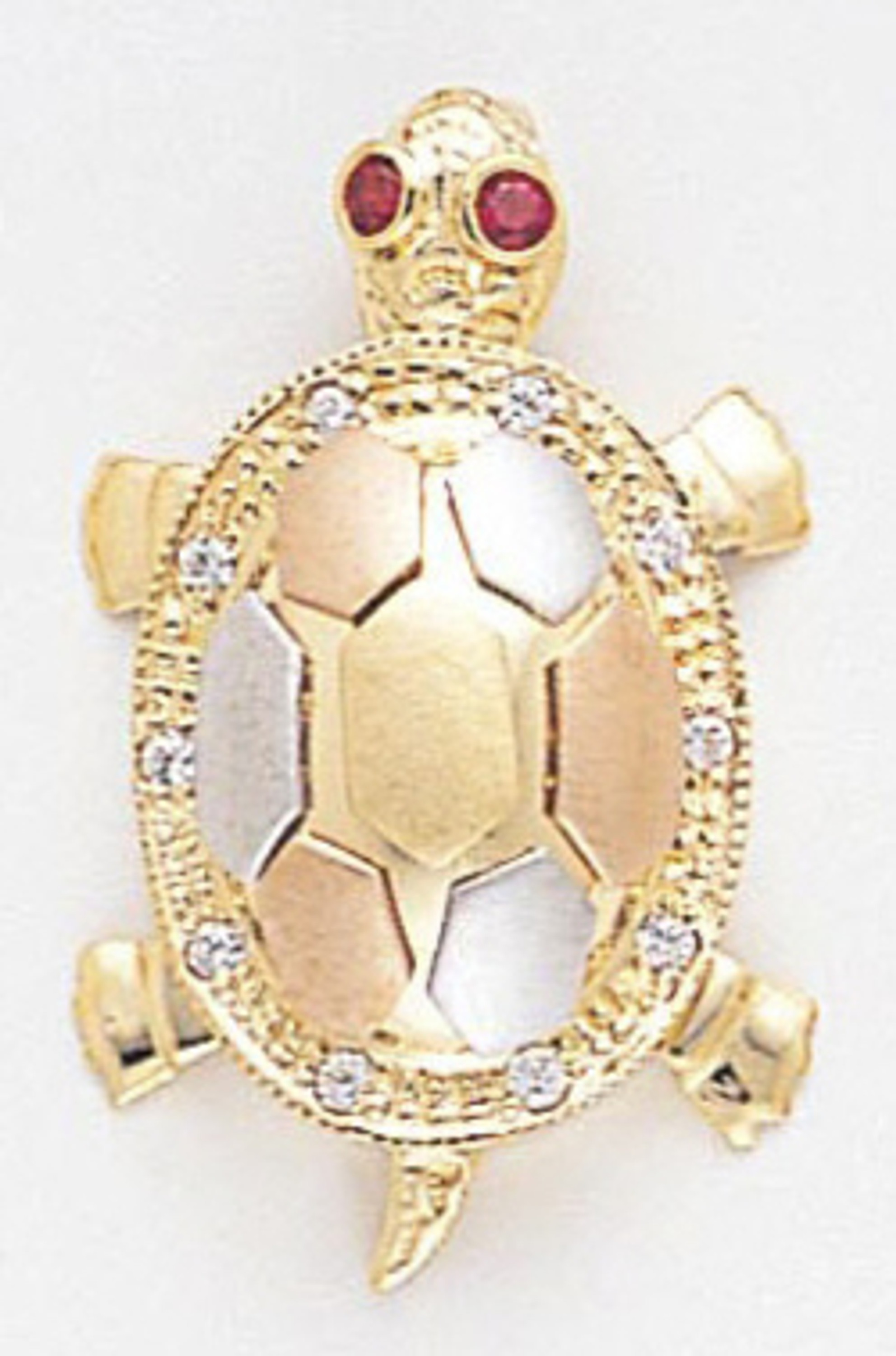 14k Gold Tri-color Fancy Tortoise Pendant 16mm W X 26m 14k Gold Tri-color Fancy Tortoise Pendant 16mm W X 26m
