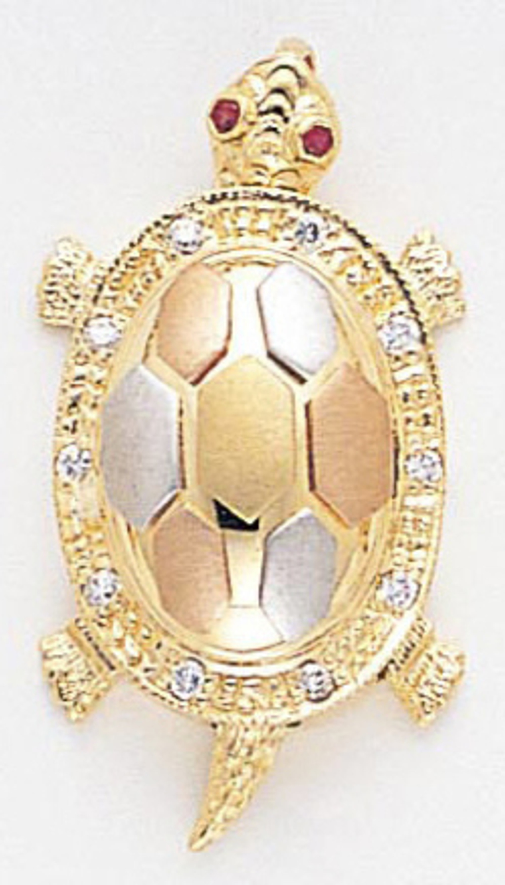 14k Gold Tri-color Fancy Tortoise Pendant 16mm W X 31m 14k Gold Tri-color Fancy Tortoise Pendant 16mm W X 31m