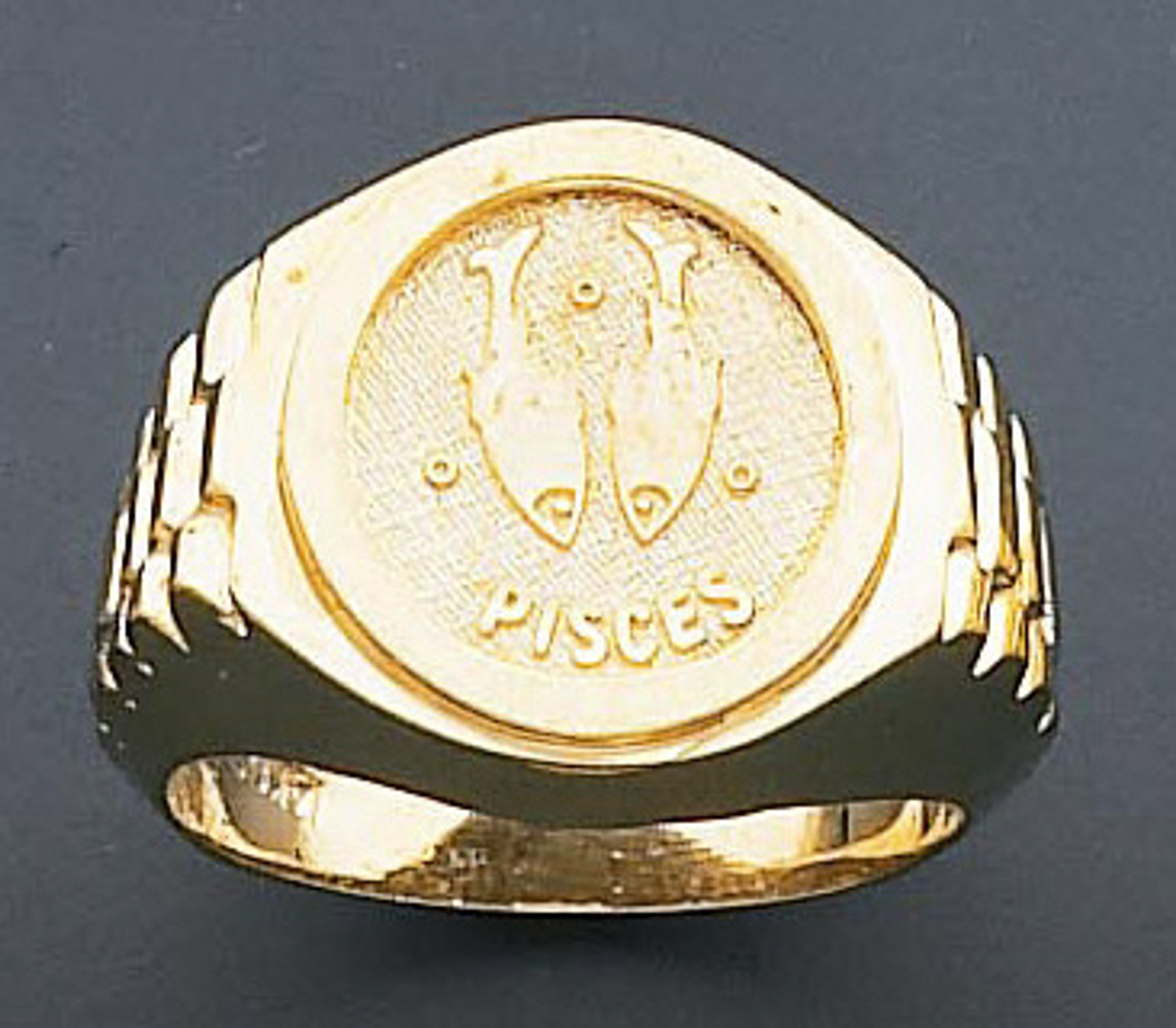 14k Gold 17mm Wide Pisces Zodiac Ring 14k Gold 17mm Wide Pisces Zodiac Ring