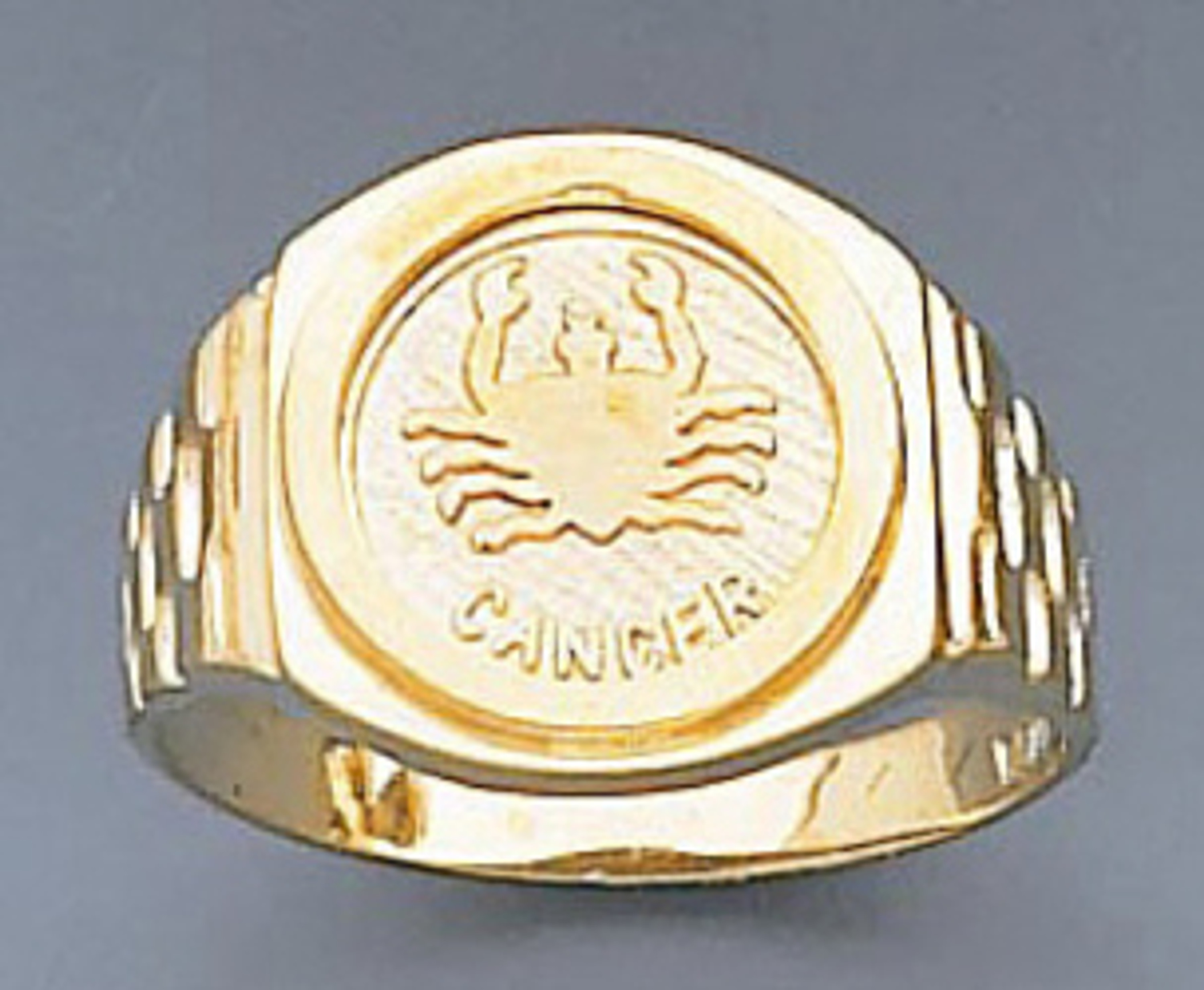 14k Gold 13mm Wide Cancer Zodiac Ring 14k Gold 13mm Wide Cancer Zodiac Ring