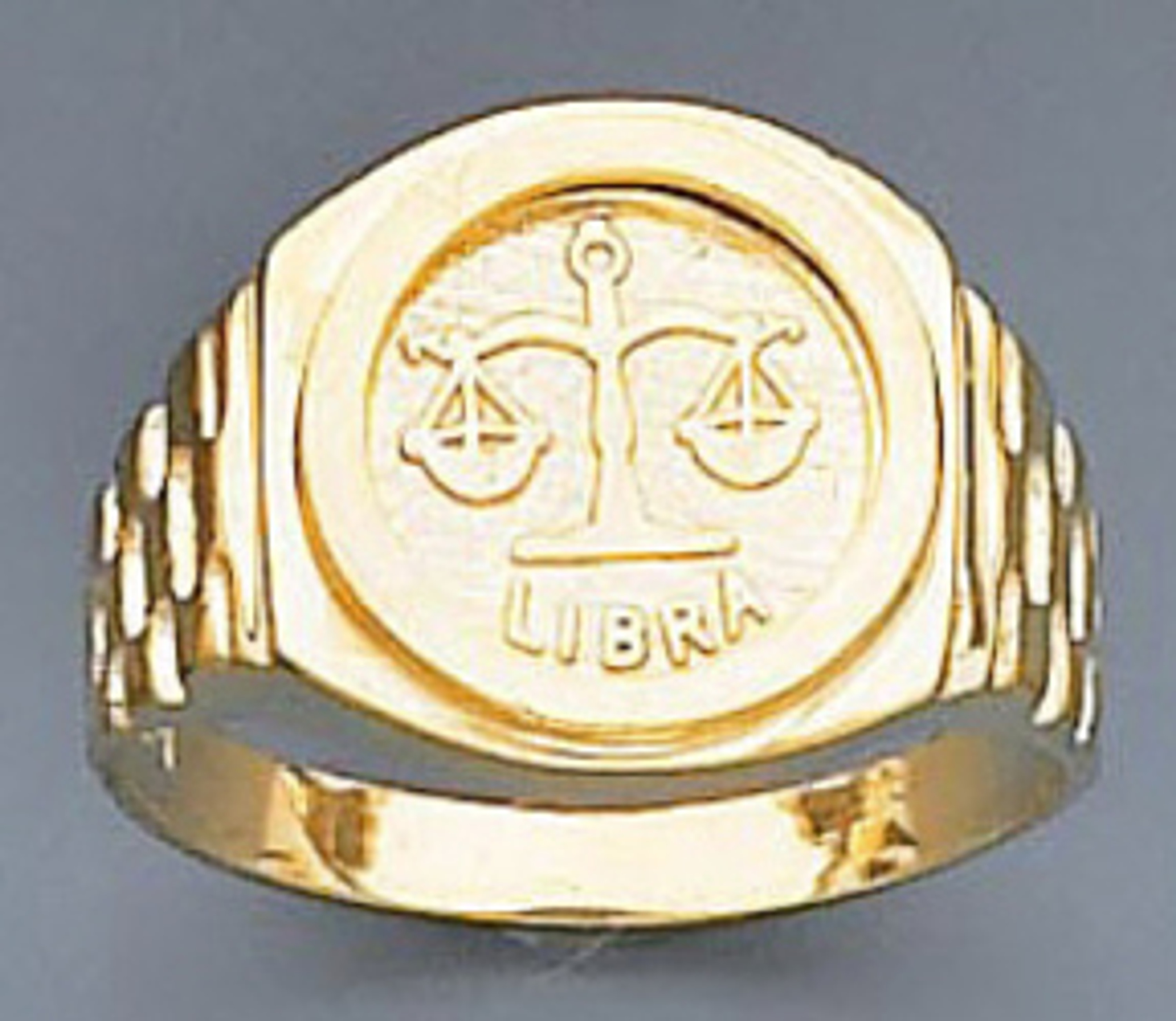 14k Gold 13mm Wide Libra Zodiac Ring 14k Gold 13mm Wide Libra Zodiac Ring