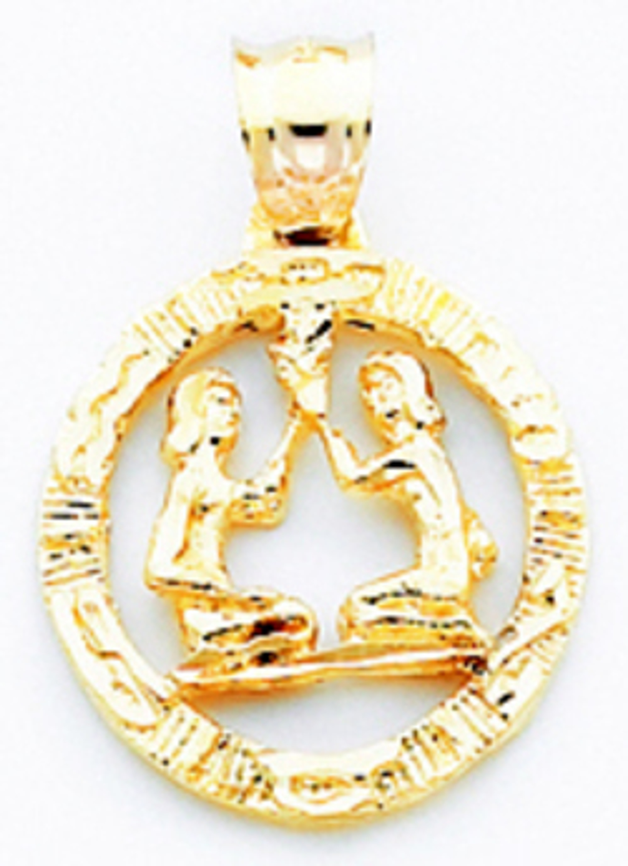 14k Gold Framed Gemini Zodiac Pendant 14k Gold Framed Gemini Zodiac Pendant