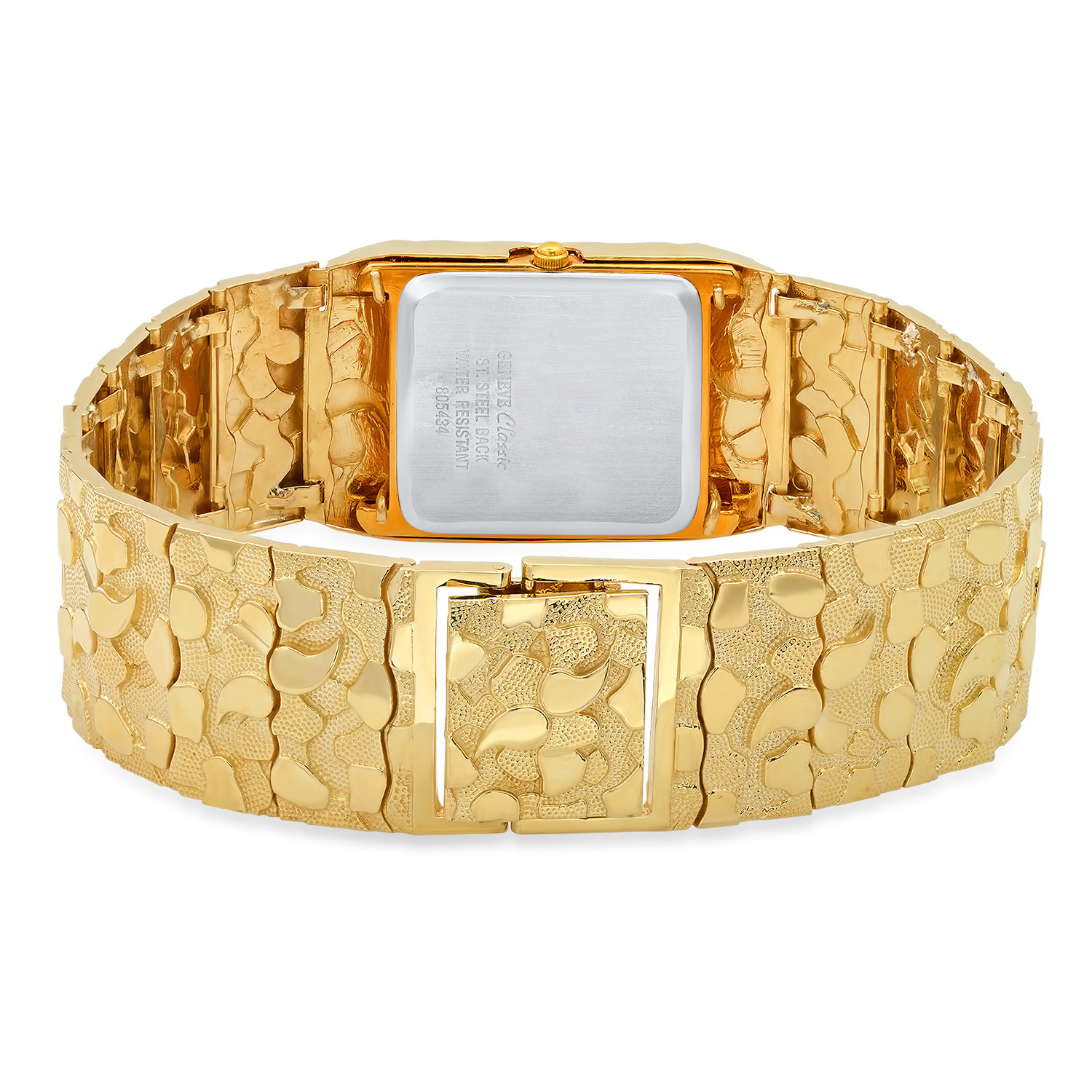 Bracelet Geneve Gold Nugget Watch 14k Gold 26mm Men's Nugget Watch|