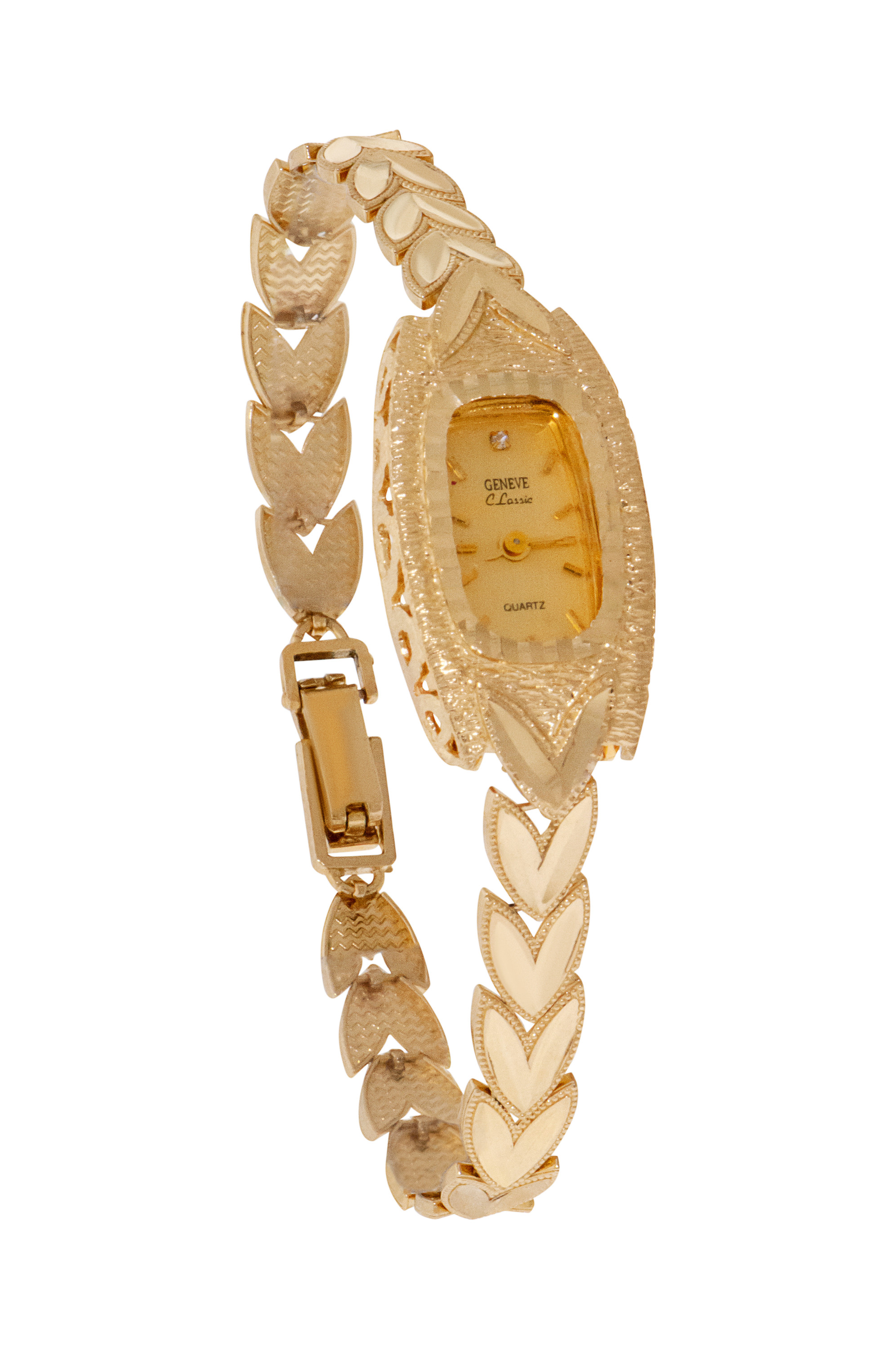 14k Gold ladies 16mm Diamond Cut Chevron Pattern Watch 14k Gold ladies 16mm Diamond Cut Chevron Pattern Watch