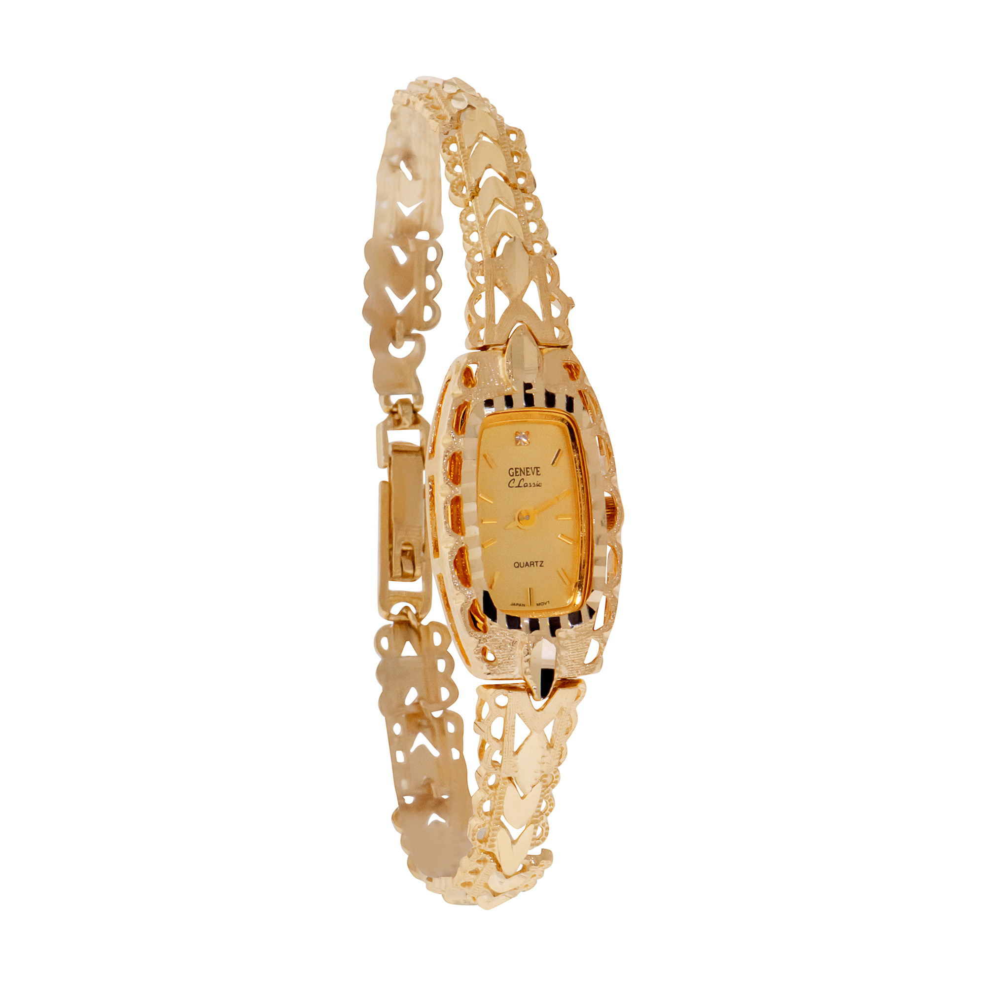 14k Yellow Gold Ladies Two-tone Filigree Watch | SARRAF.COM