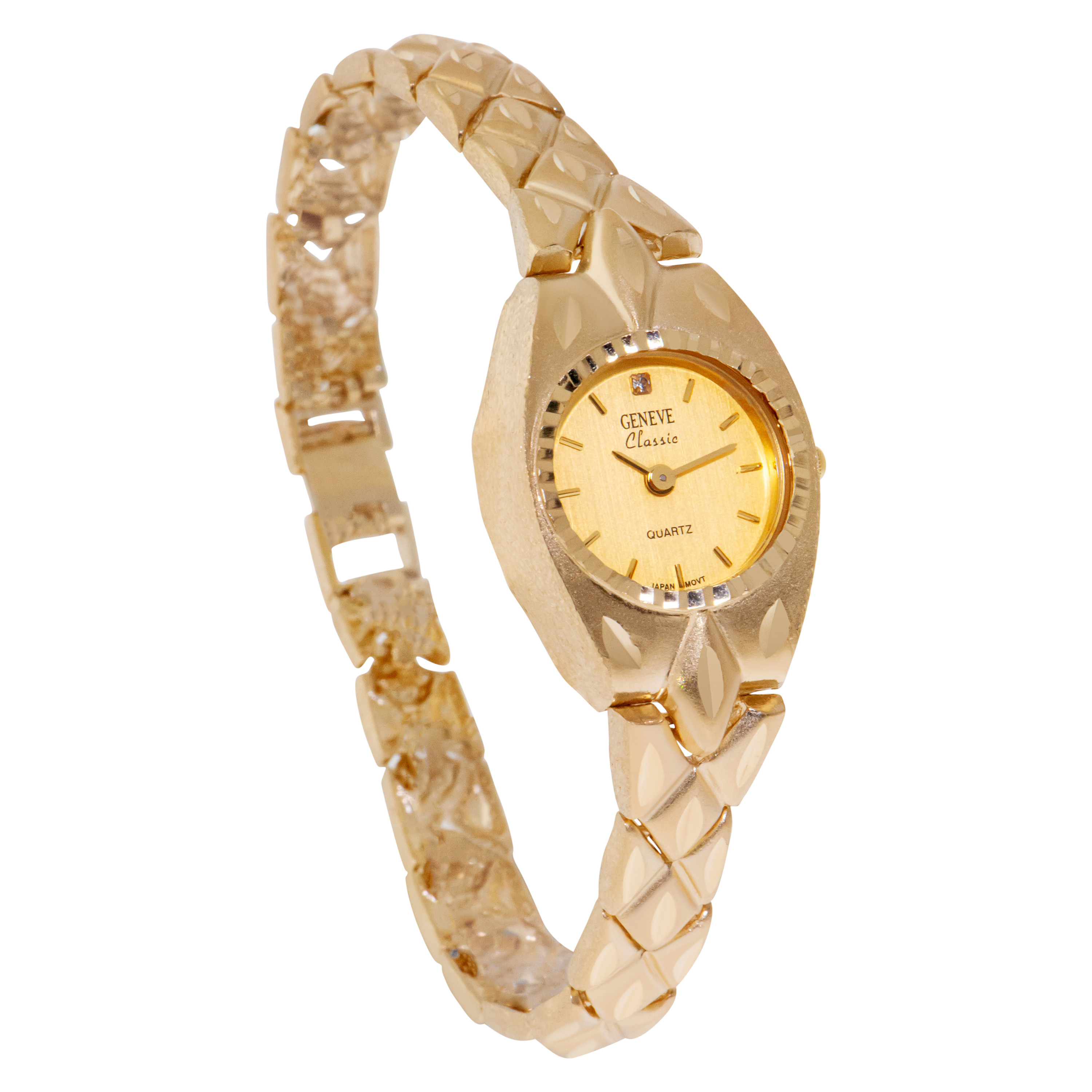 14k Gold Ladies 19mm Pattern Watch | SARRAF.COM