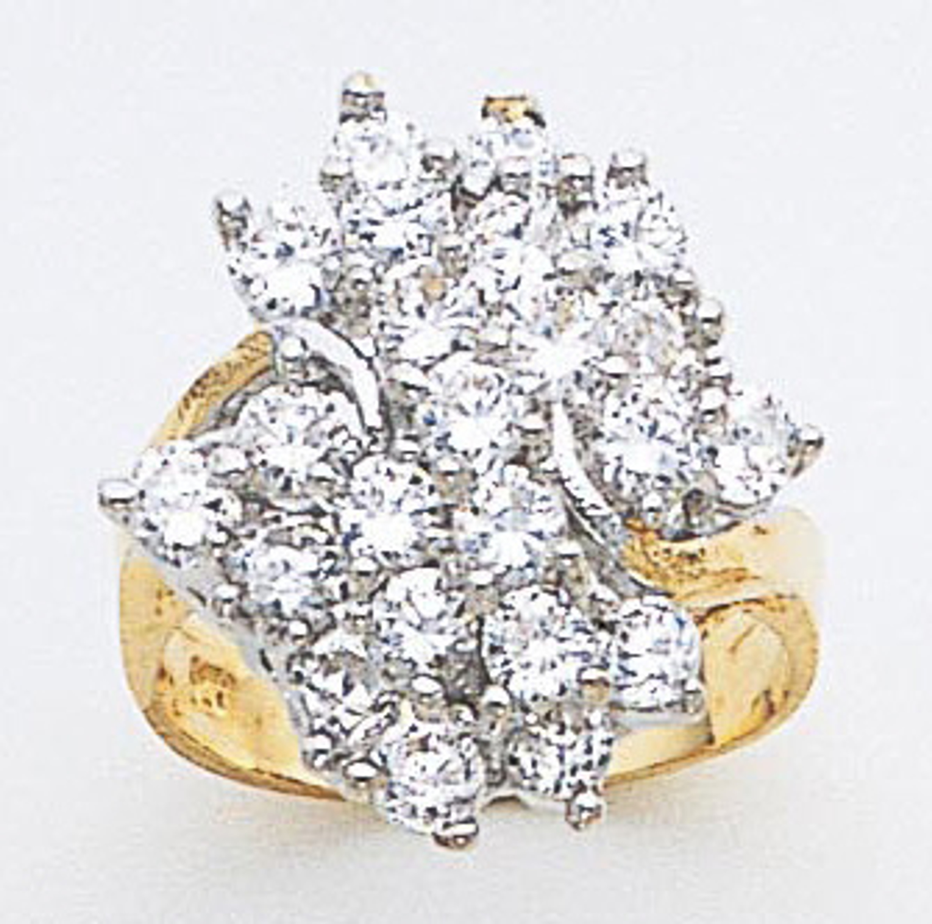 14k Gold Ladies Prong-set 2.0ct  Diamond Cluster Ring 14k Gold Ladies Prong-set 2.0ct  Diamond Cluster Ring
