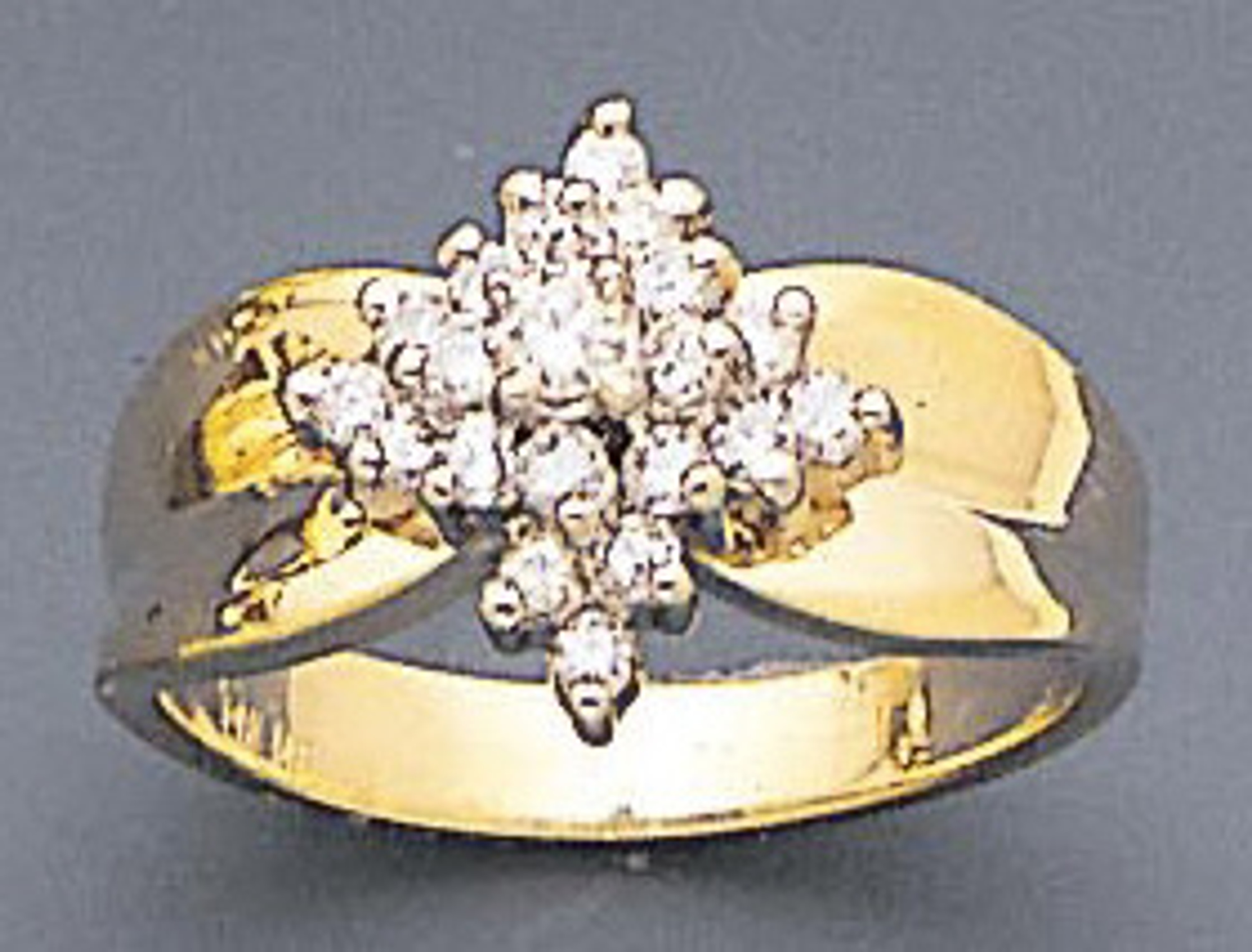 14k Gold12mm Ladies Prong-set 0.40ct Diamond Ring