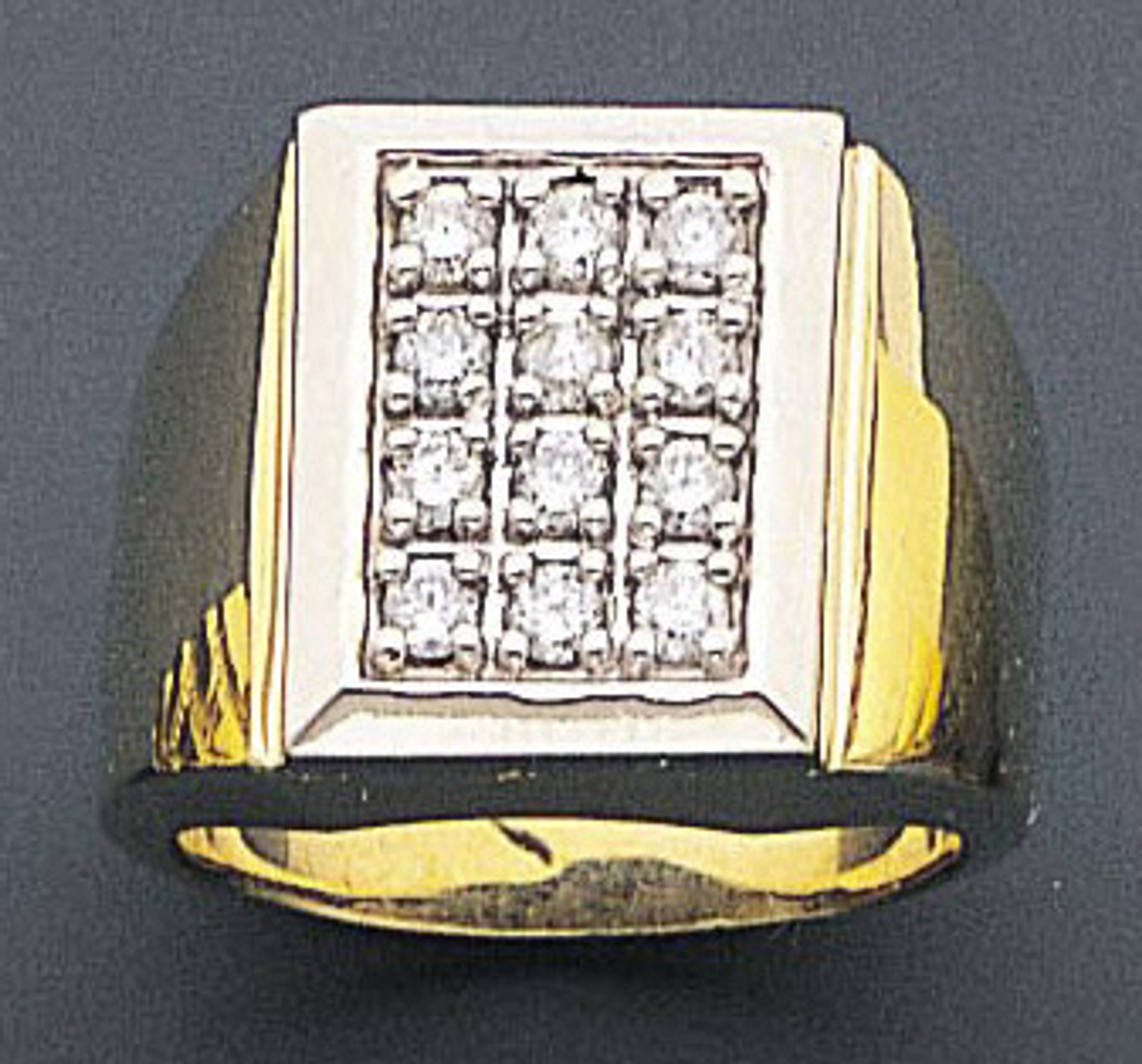 14k Gold 16mm Men's 0.75ct Diamond Ring 14k Gold 16mm Men's 0.75ct Diamond Ring