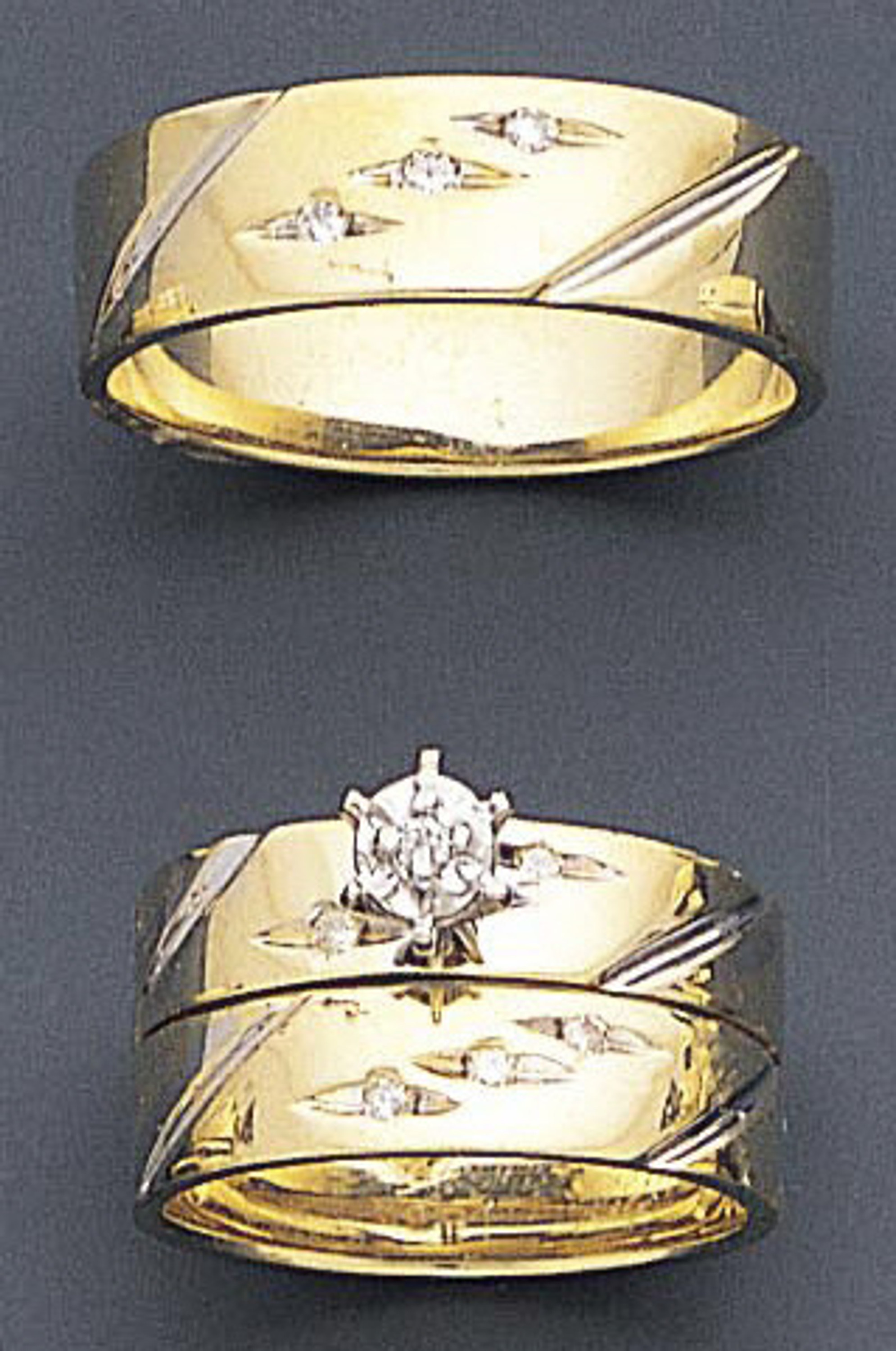 14k Gold 6mm His & 4.5mm Her's 0.18ct Diamond Wedding Ring 14k Gold 6mm His & 4.5mm Her's 0.18ct Diamond Wedding Ring