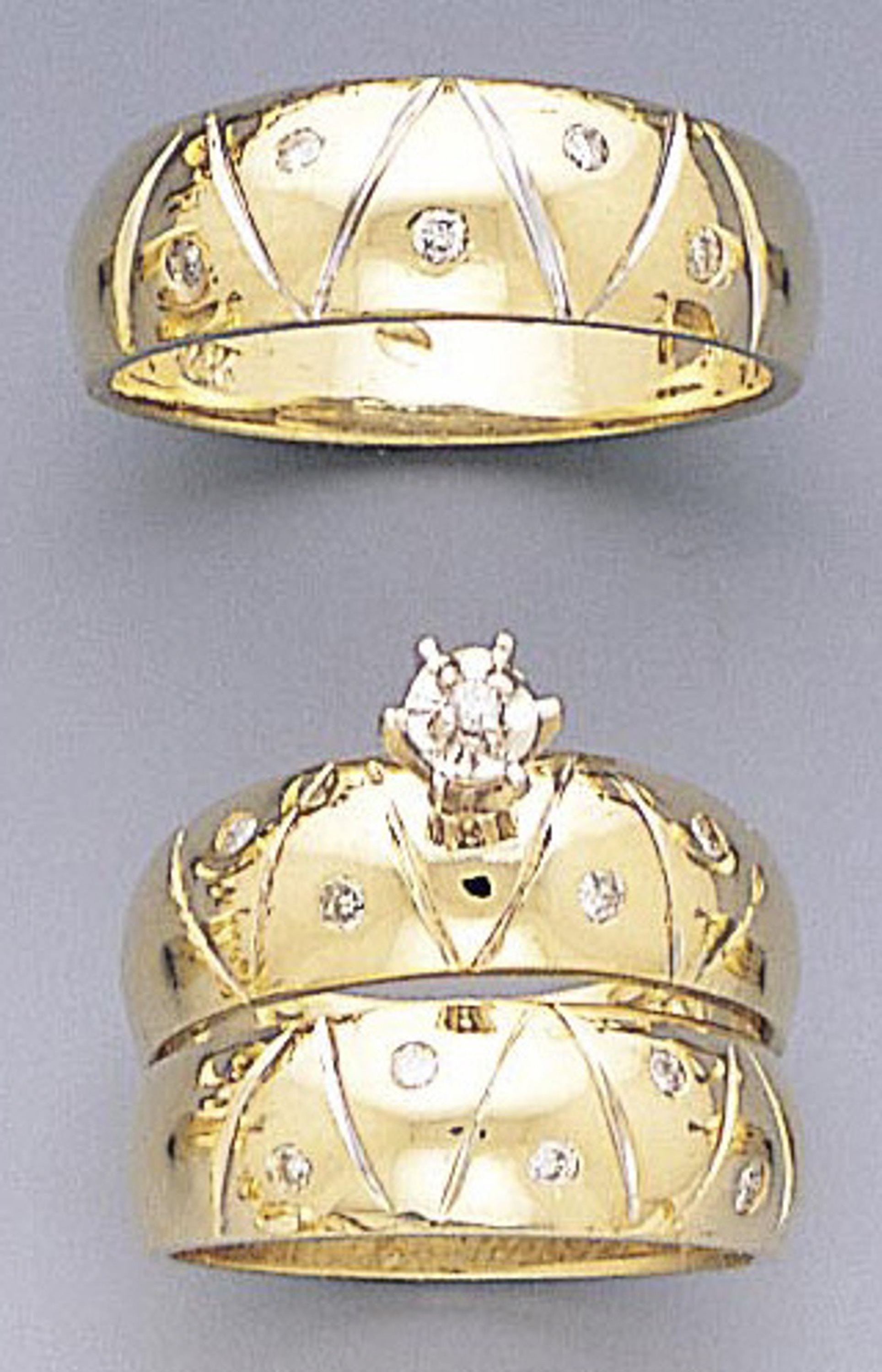 14k Gold 7mm His & 7mm Her's 0.30ct Diamond Wedding Ri 14k Gold 7mm His & 7mm Her's 0.30ct Diamond Wedding Ri