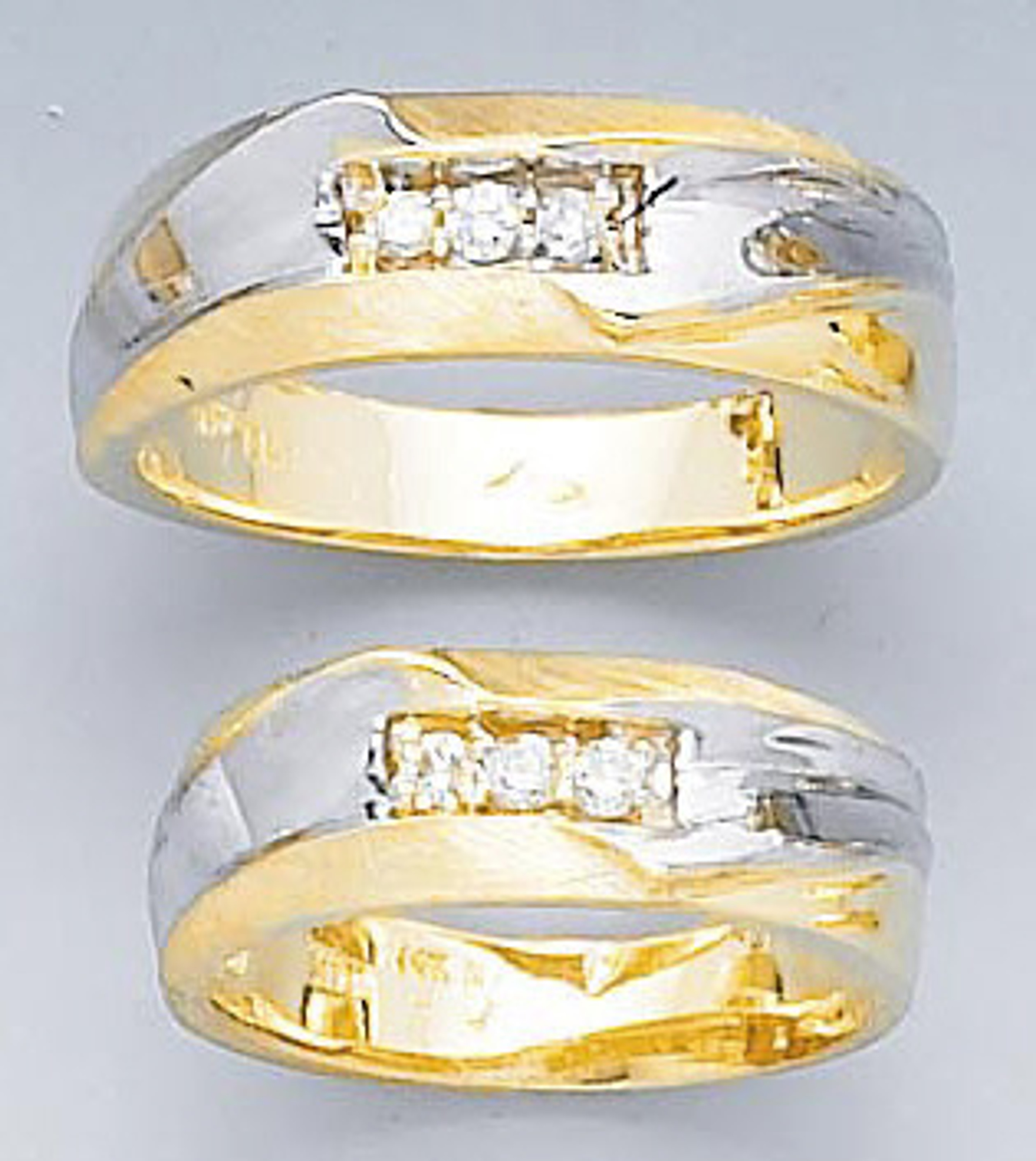 14k Gold Men's and Lady's  0.25Ct  Diamond Wedding Band Set 14k Gold Men's and Lady's  0.25Ct  Diamond Wedding Band Set