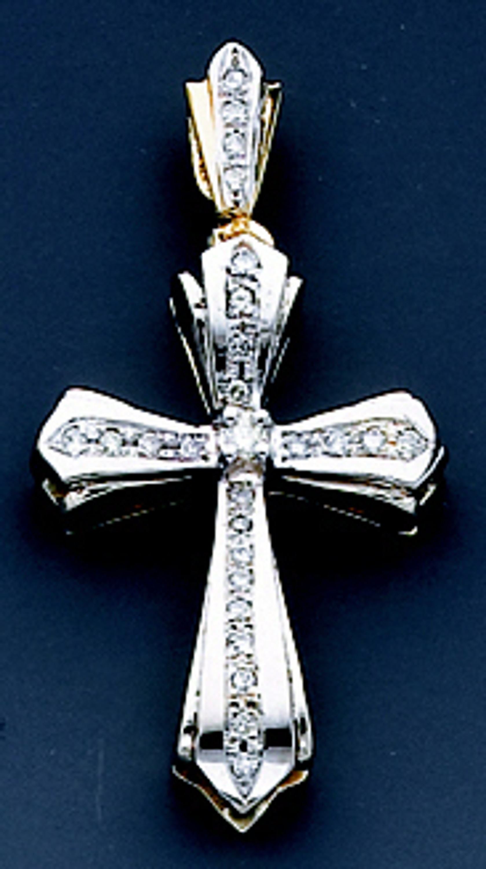 14k White Gold 26mm 0.75ct Diamond Cross Pendant 14k White Gold 26mm 0.75ct Diamond Cross Pendant
