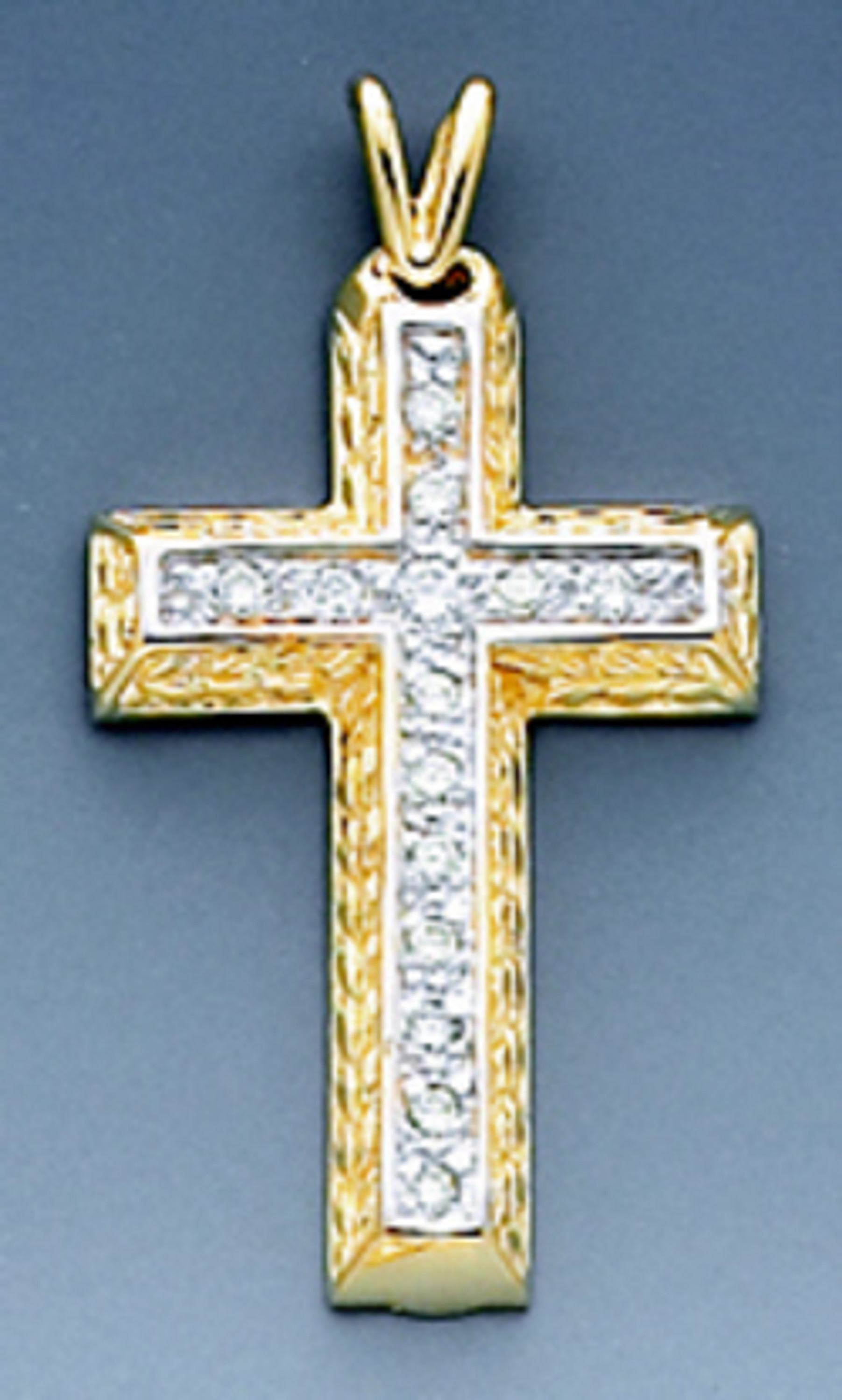14k Two tone Gold 0.75ct Diamond Cross Pendant 14k Two tone Gold 0.75ct Diamond Cross Pendant
