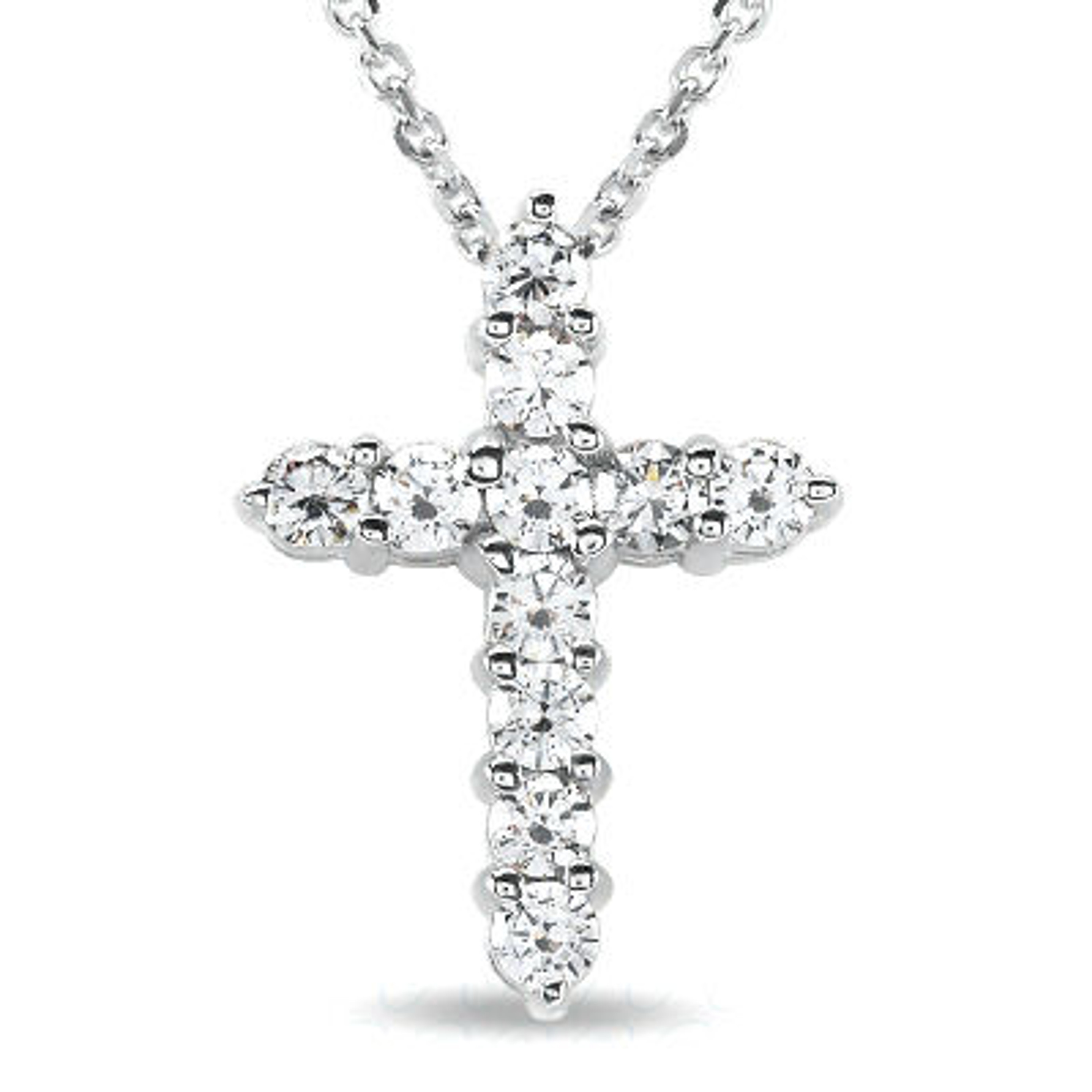 14k White Gold 00.33ct Diamond Cross Pendant 14k White Gold 00.33ct Diamond Cross Pendant