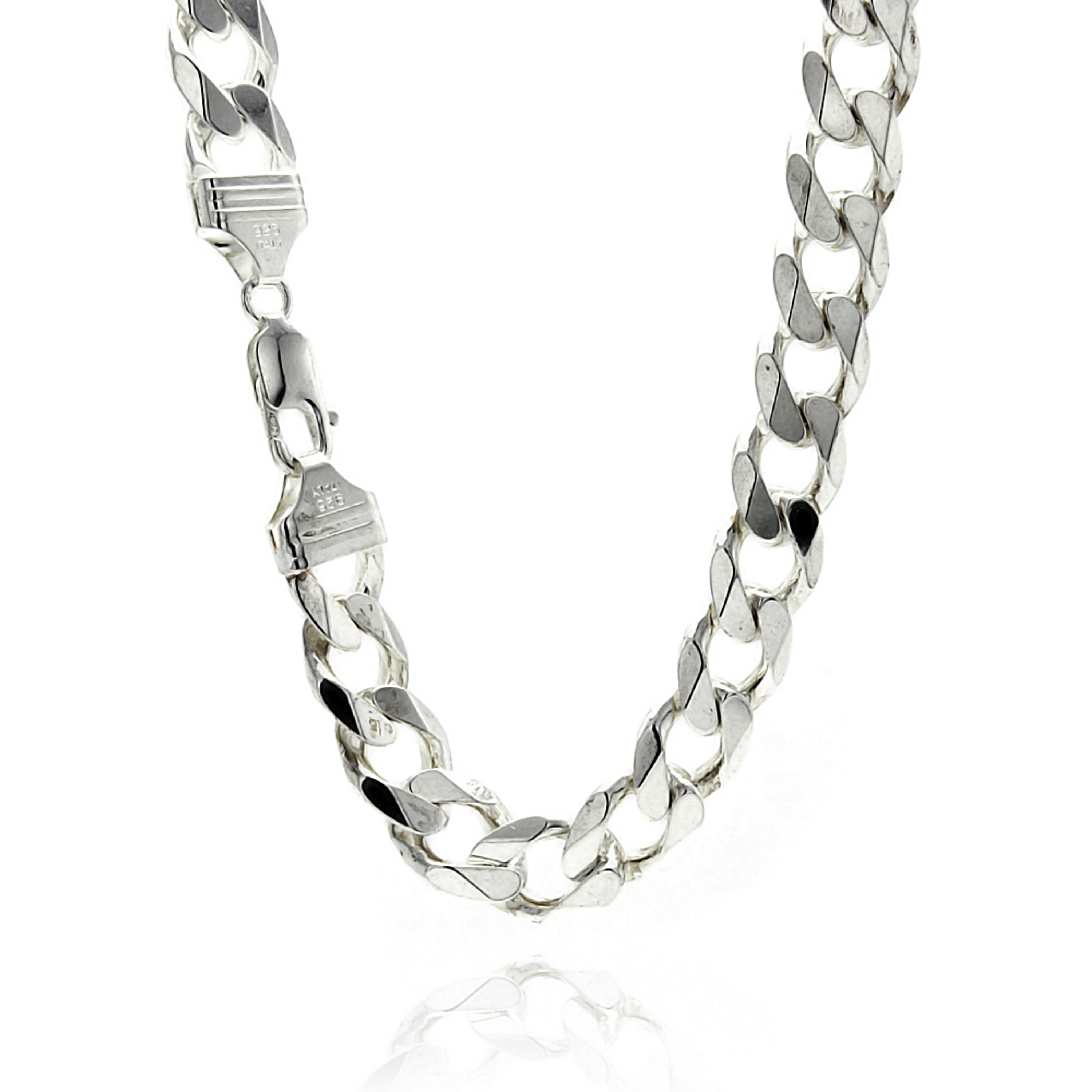 Sterling Silver (Nickle Free)  10mm Curb Link Chain 30 Inches Sterling Silver (Nickle Free)  10mm Curb Link Chain 30 Inches